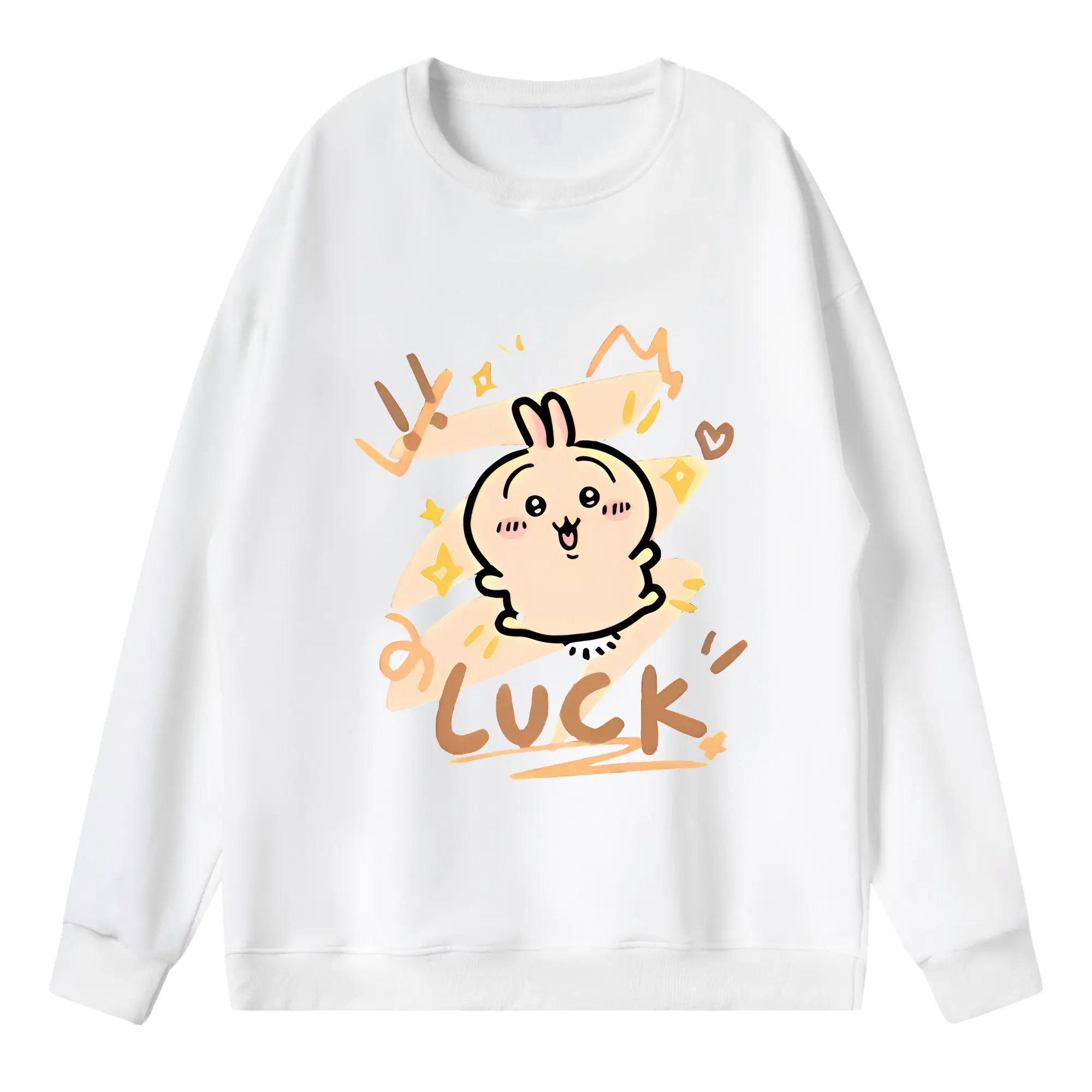 ちい が わ グッズ うさぎ - 薄手 クルーネック スウェット 裏毛260g · ポリエステル 春秋向け カジュアル 男女兼用 · トレーナー デイリー スポーツ 散歩に最適