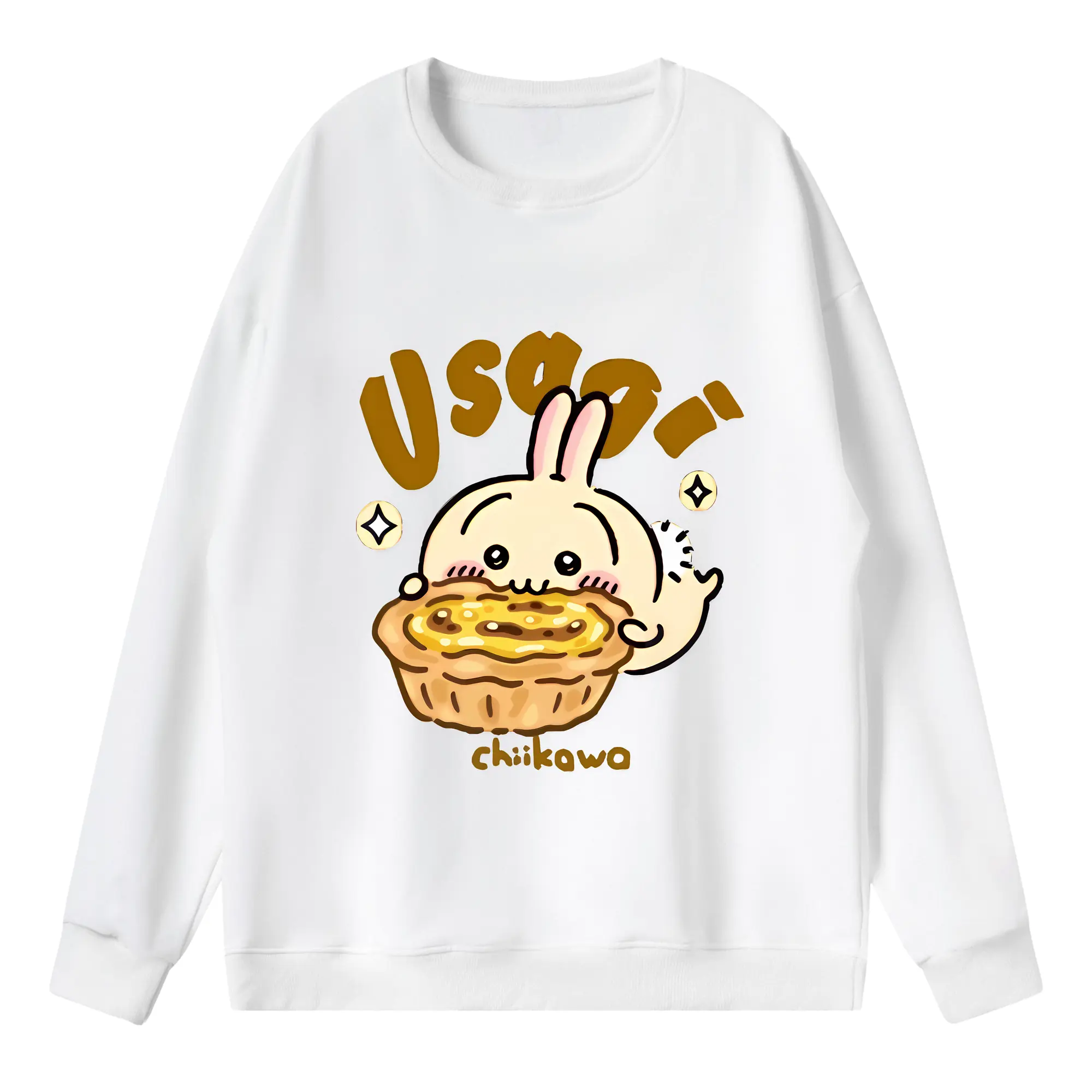 ちい が わ グッズ うさぎ - 薄手 クルーネック スウェット 裏毛260g · ポリエステル 春秋向け カジュアル 男女兼用 · トレーナー デイリー スポーツ 散歩に最適