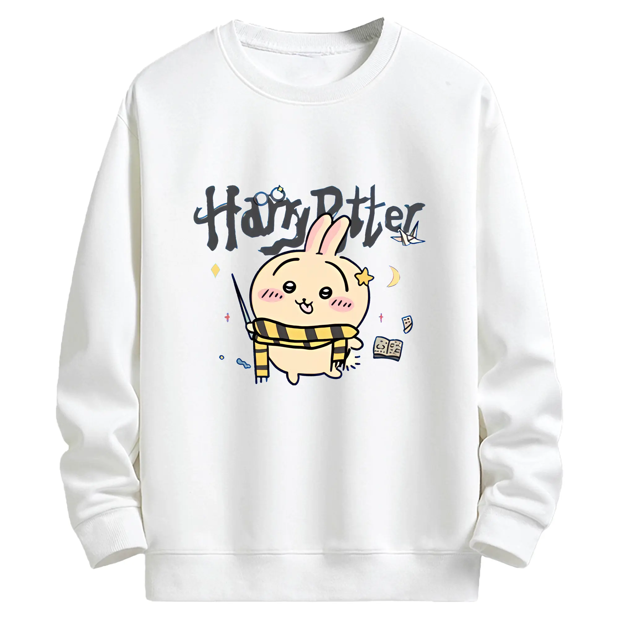 ちい が わ グッズ うさぎ - キッズ クルーネックスウェットシャツ ・ フロントプリント ・ 綿80％ ポリエステル20％ ・ 快適 通学 スポーツ 日常使い お散歩用