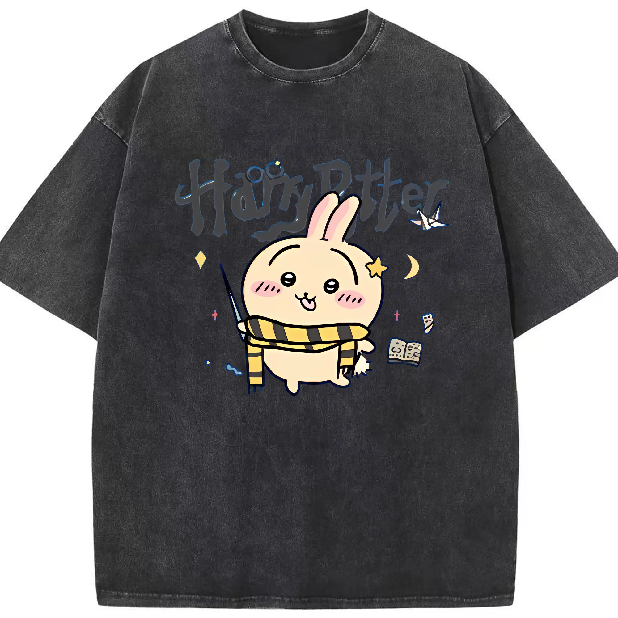 ちい が わ グッズ うさぎ - 綿100％ ヴィンテージ風 半袖Tシャツ ・ フロントプリント ・ 柔らか肌触り ・ 通気性 快適 ・ スポーツ カジュアル 外出用