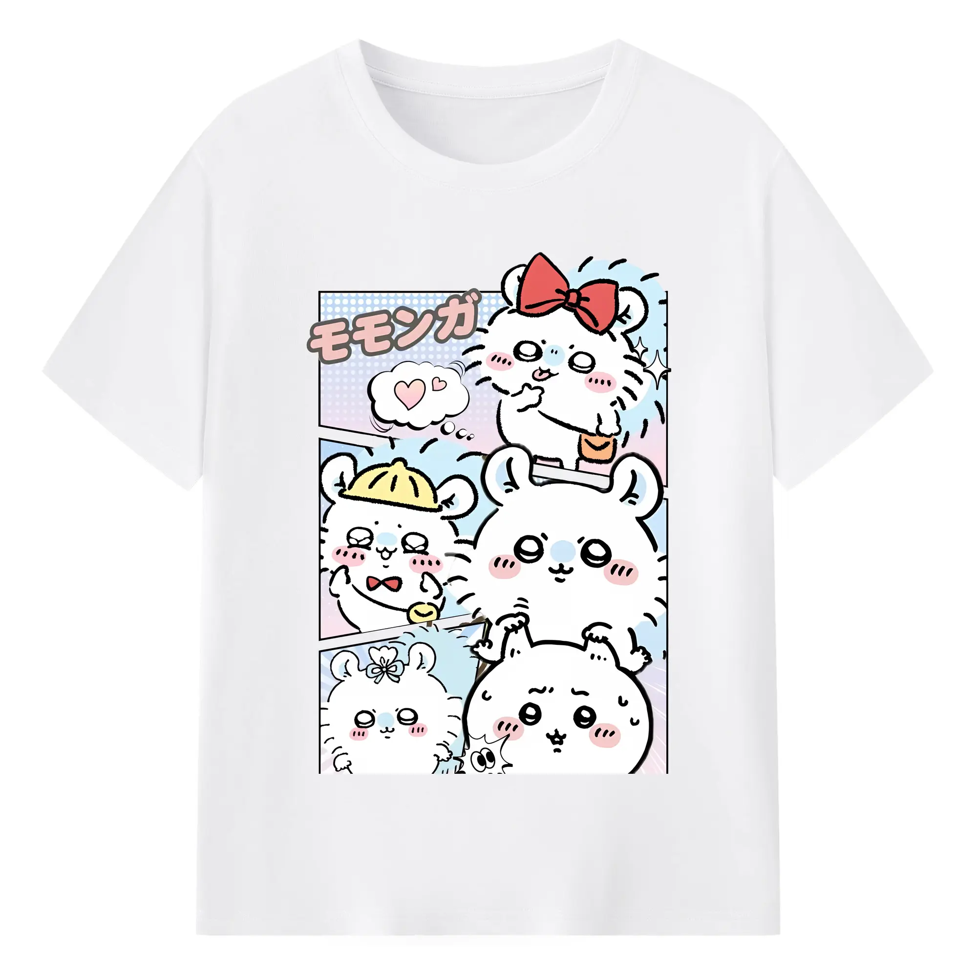 ちい が わ グッズ モモンガ - 綿100％ 半袖Tシャツ ・ フロントプリント ・ 快適 通気性 ・ 日常使い 散歩 スポーツ用