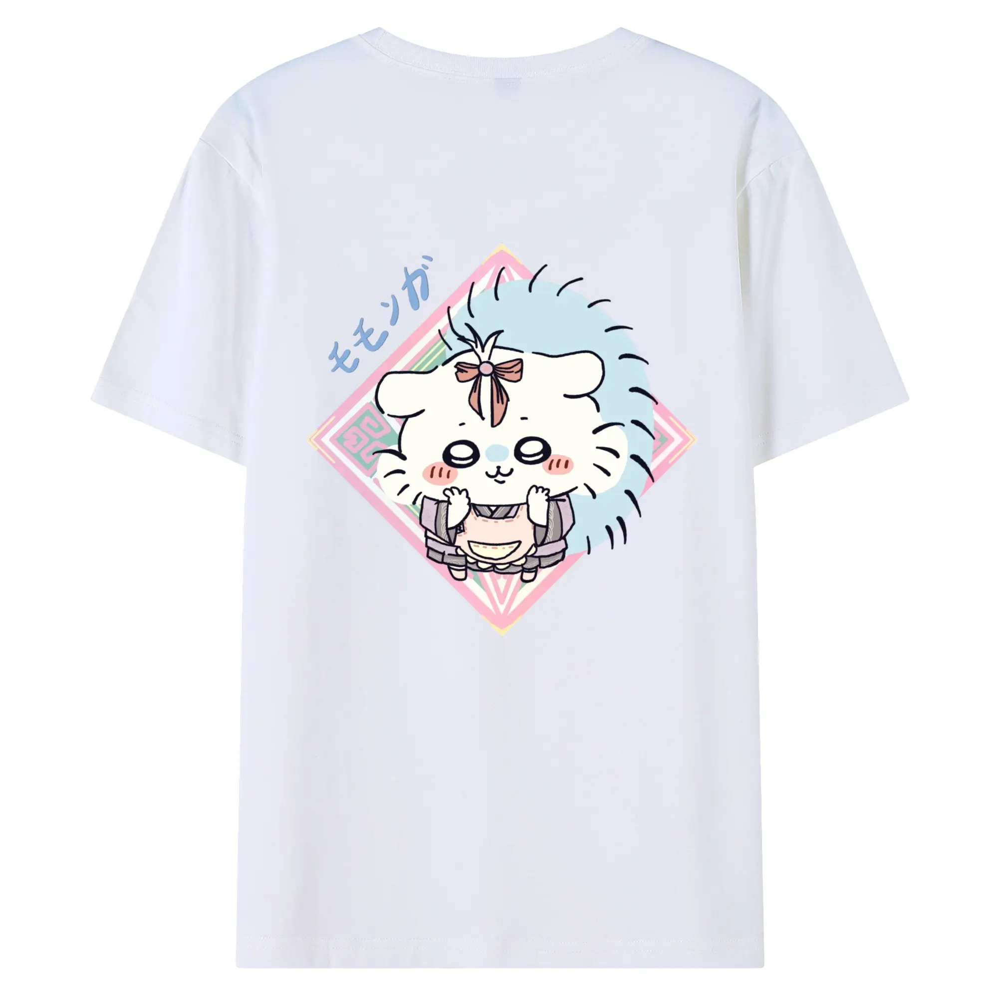 ちい が わ グッズ モモンガ - 綿100％ 半袖Tシャツ ・ バックプリント ・ 快適 通気性 ・ 日常使い 散歩 スポーツ用