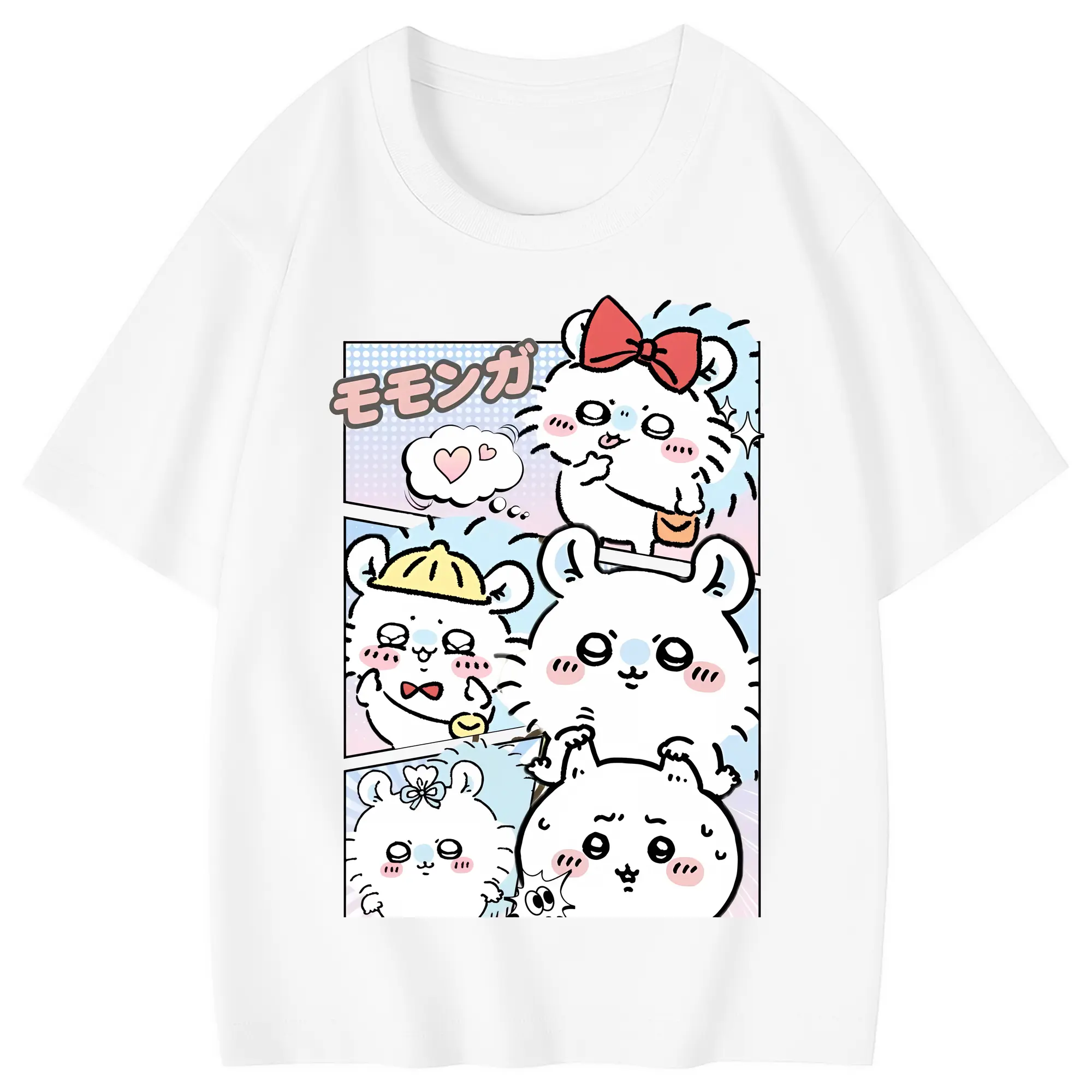 ちい が わ グッズ モモンガ - 綿100％ キッズTシャツ ・ フロントプリント ・ 快適 通気性 ・ スポーツ カジュアル 散歩用