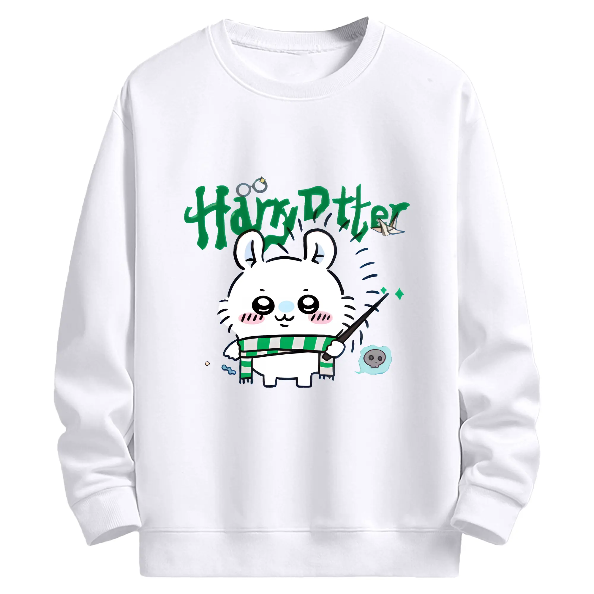 ちい が わ グッズ モモンガ - 高品質 クルーネック スウェット ・ コットン59％ ポリエステル41％ ・ ユニセックス 長袖 トレーナー ・ カジュアル デイリー スポーツ 散歩用