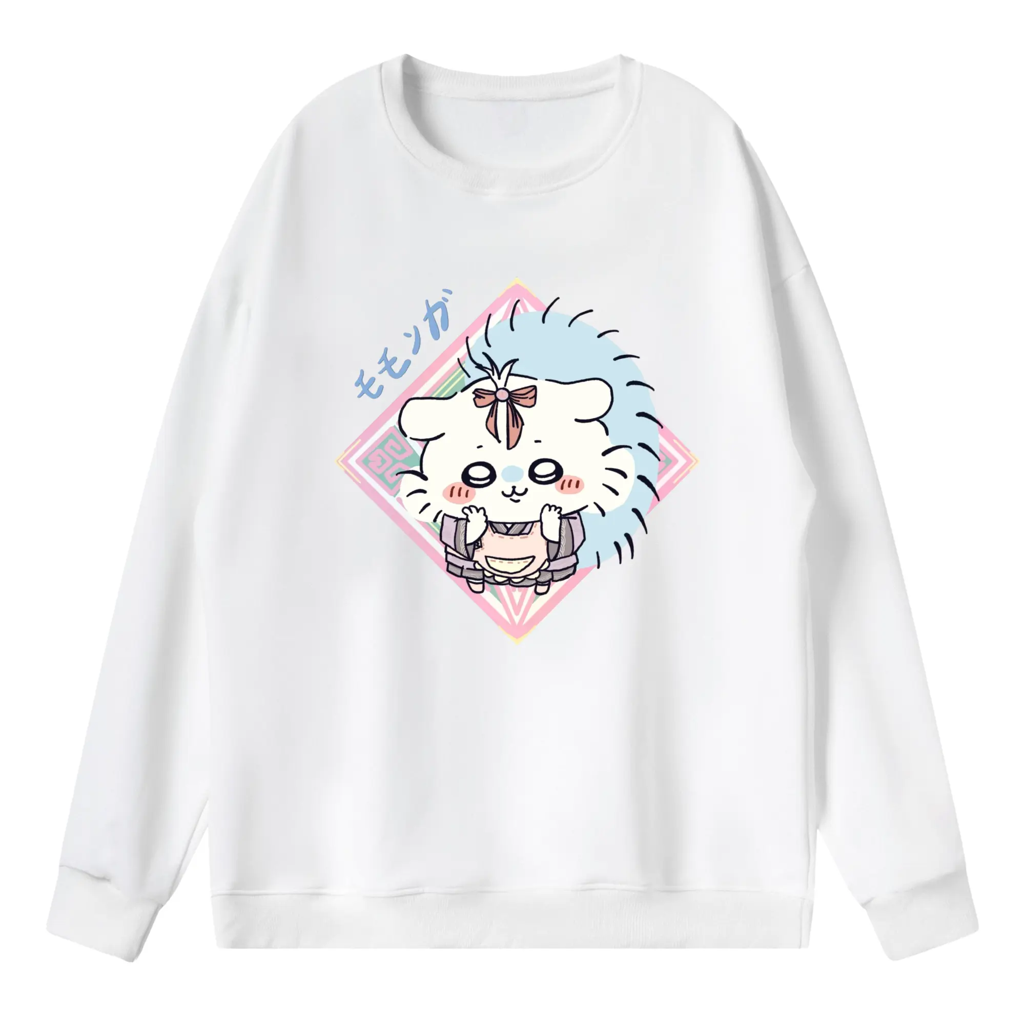 ちい が わ グッズ モモンガ - 薄手 クルーネック スウェット 裏毛260g · ポリエステル 春秋向け カジュアル 男女兼用 · トレーナー デイリー スポーツ 散歩に最適