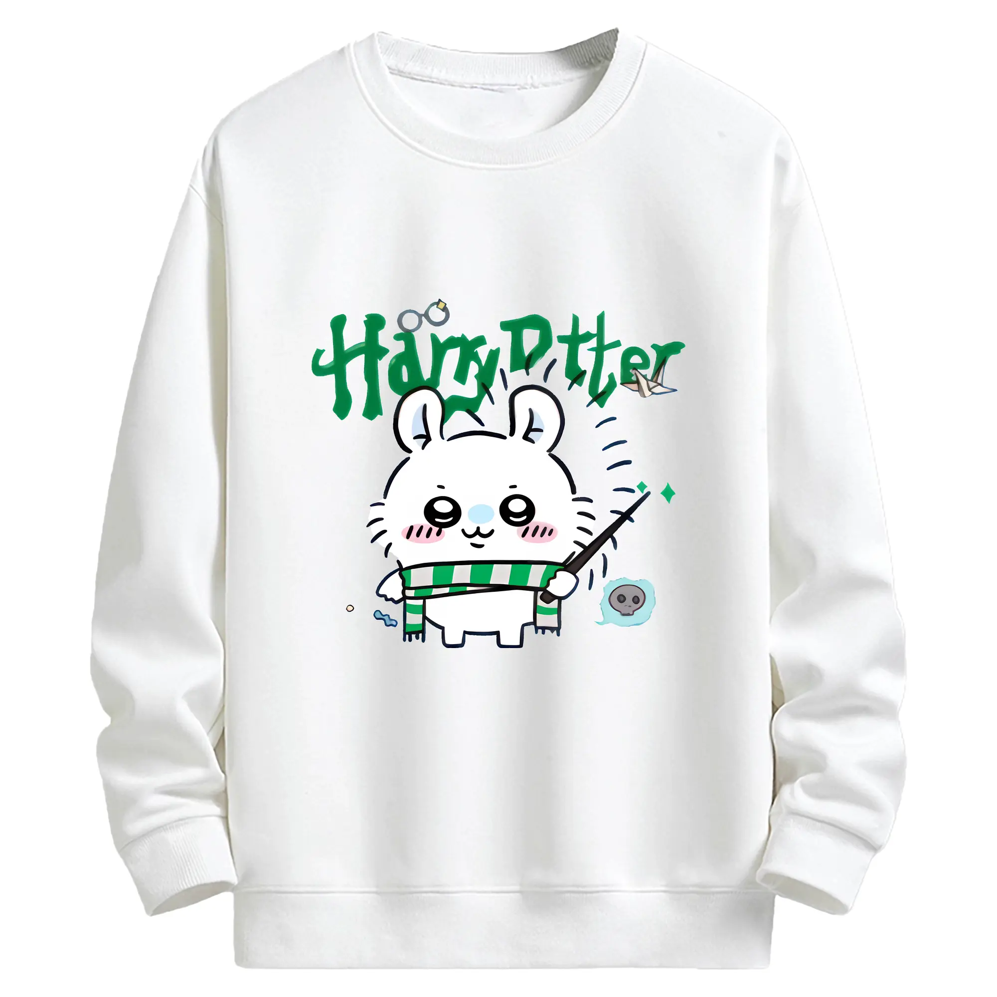 ちい が わ グッズ モモンガ - キッズ クルーネックスウェットシャツ ・ フロントプリント ・ 綿80％ ポリエステル20％ ・ 快適 通学 スポーツ 日常使い お散歩用