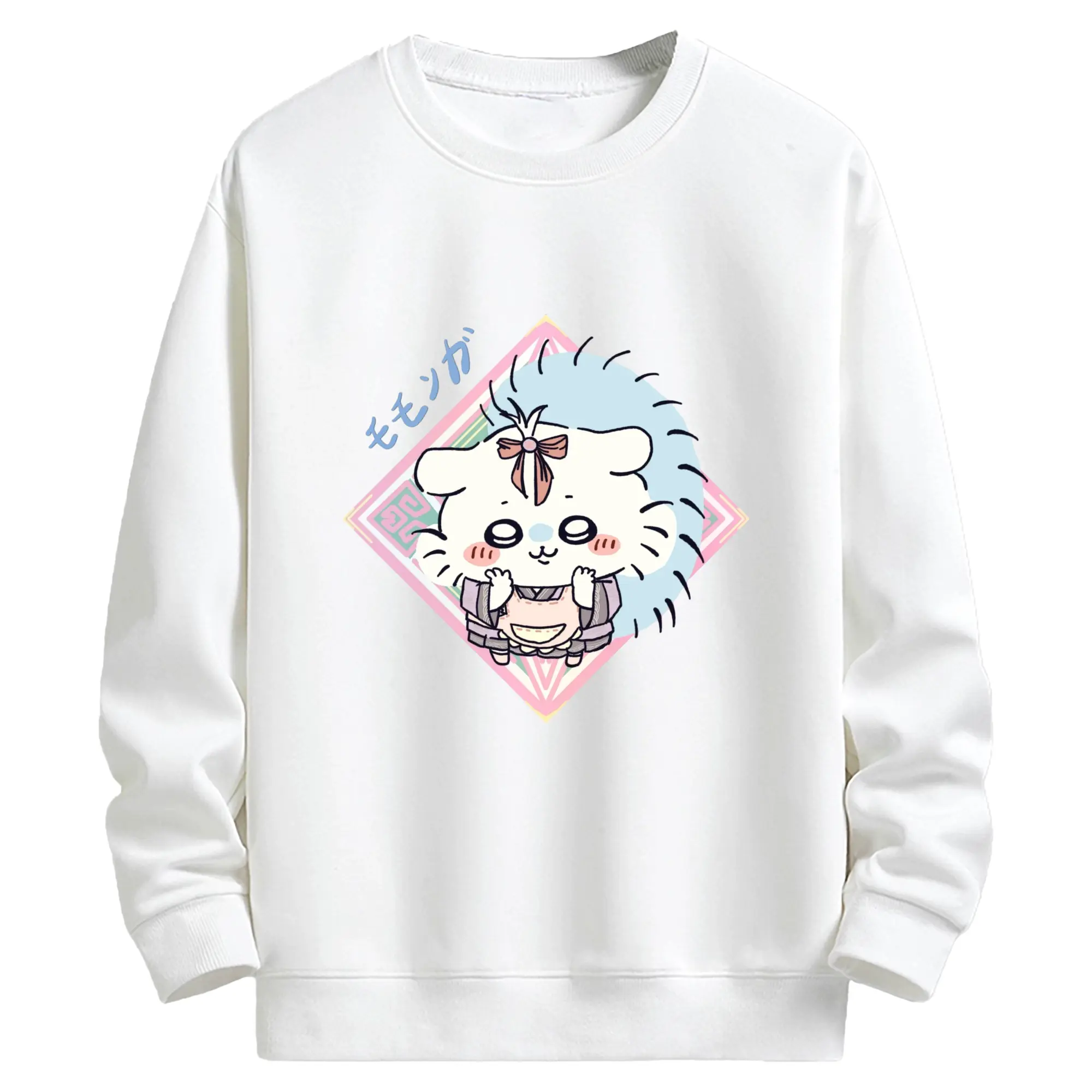 ちい が わ グッズ モモンガ - キッズ クルーネックスウェットシャツ ・ フロントプリント ・ 綿80％ ポリエステル20％ ・ 快適 通学 スポーツ 日常使い お散歩用