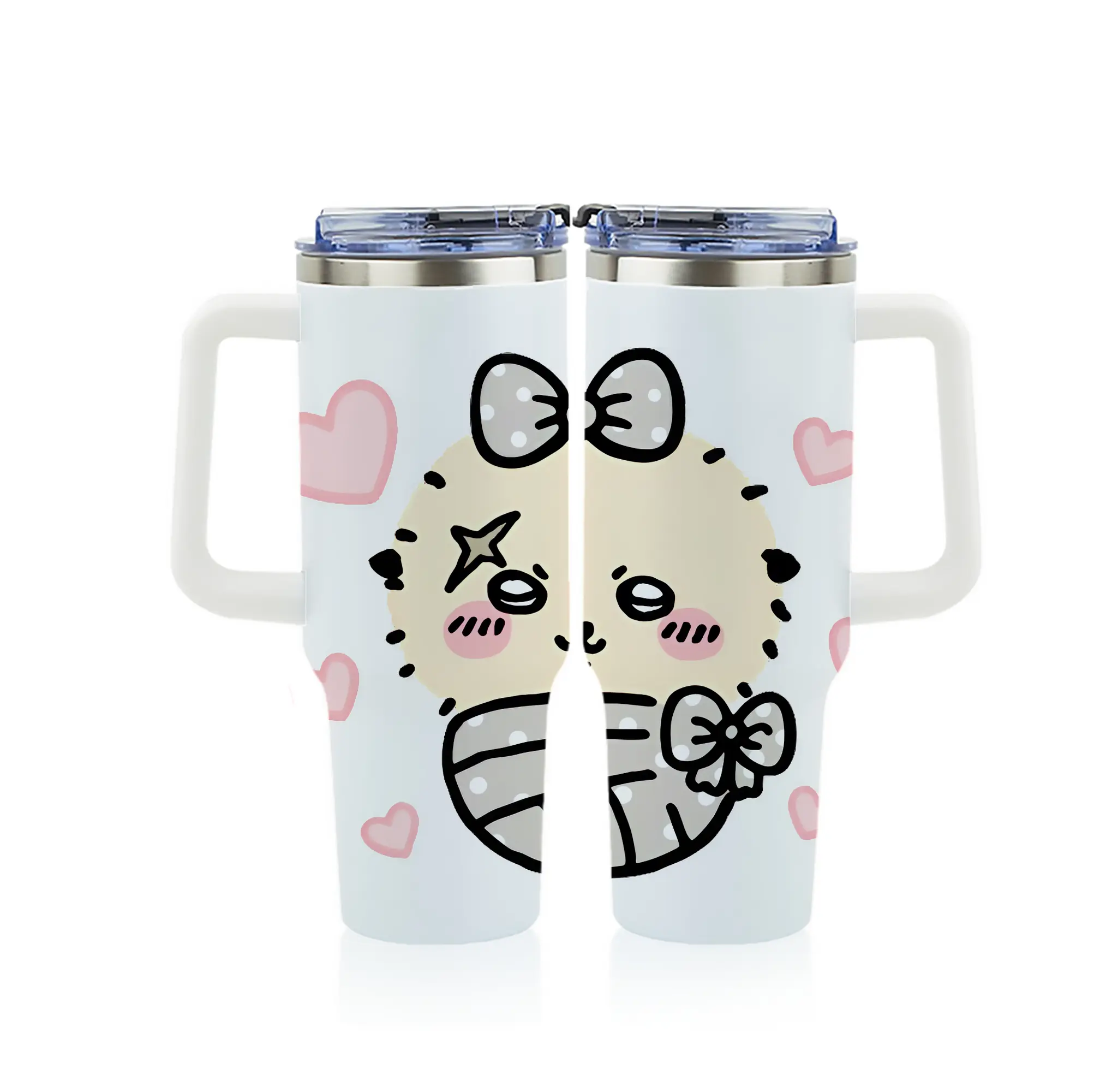 ちい が わ グッズ ラッコ - 1200mL フルプリント車用タンブラー ・ 304ステンレス 内側 ・ 201ステンレス 外側 ・ 保温 保冷 ・ 通勤 ドライブ アウトドア用