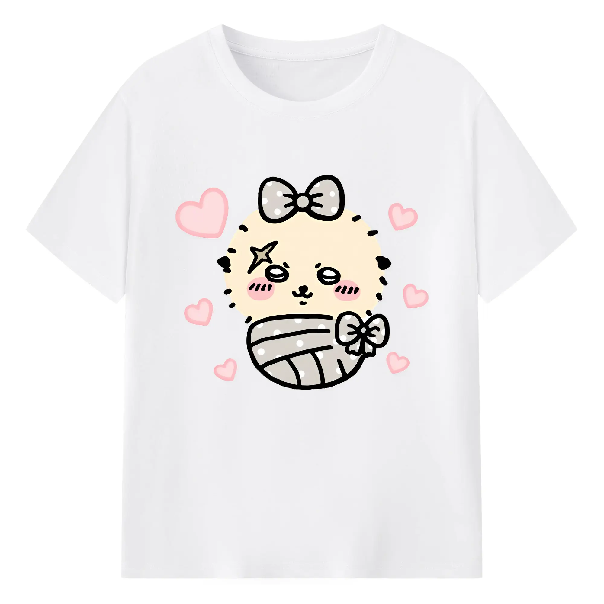 ちい が わ グッズ ラッコ - 綿100％ 半袖Tシャツ ・ フロントプリント ・ 快適 通気性 ・ 日常使い 散歩 スポーツ用