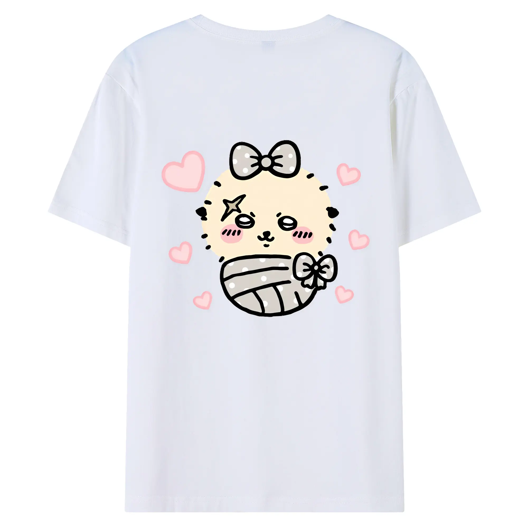 ちい が わ グッズ ラッコ - 綿100％ 半袖Tシャツ ・ バックプリント ・ 快適 通気性 ・ 日常使い 散歩 スポーツ用