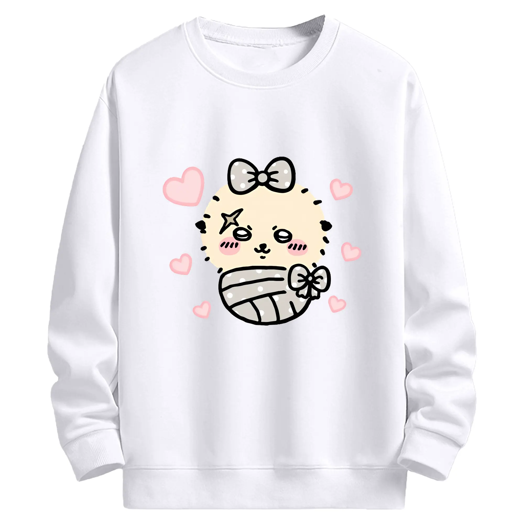 ちい が わ グッズ ラッコ - 高品質 クルーネック スウェット ・ コットン59％ ポリエステル41％ ・ ユニセックス 長袖 トレーナー ・ カジュアル デイリー スポーツ 散歩用