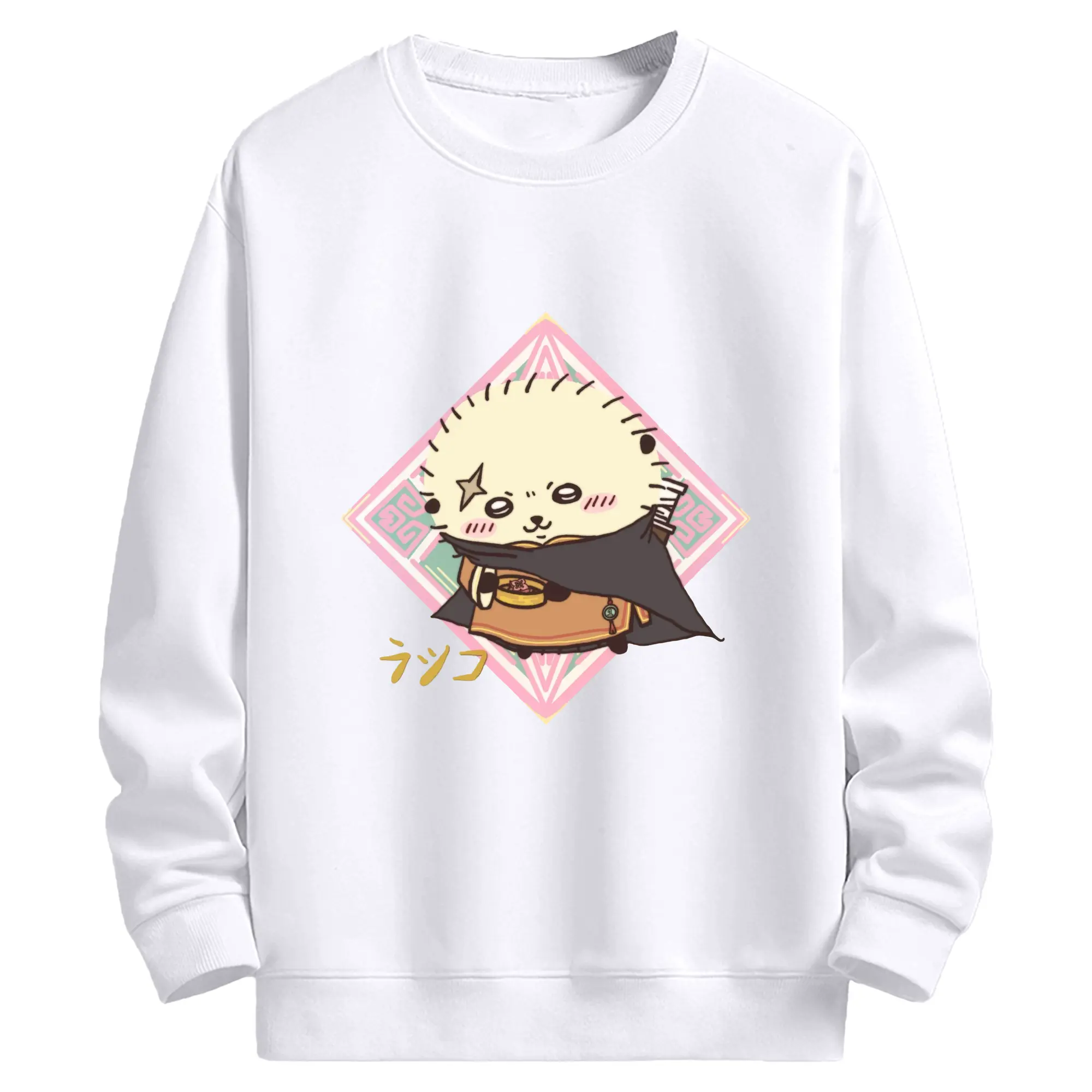 ちい が わ グッズ ラッコ - 高品質 クルーネック スウェット ・ コットン59％ ポリエステル41％ ・ ユニセックス 長袖 トレーナー ・ カジュアル デイリー スポーツ 散歩用