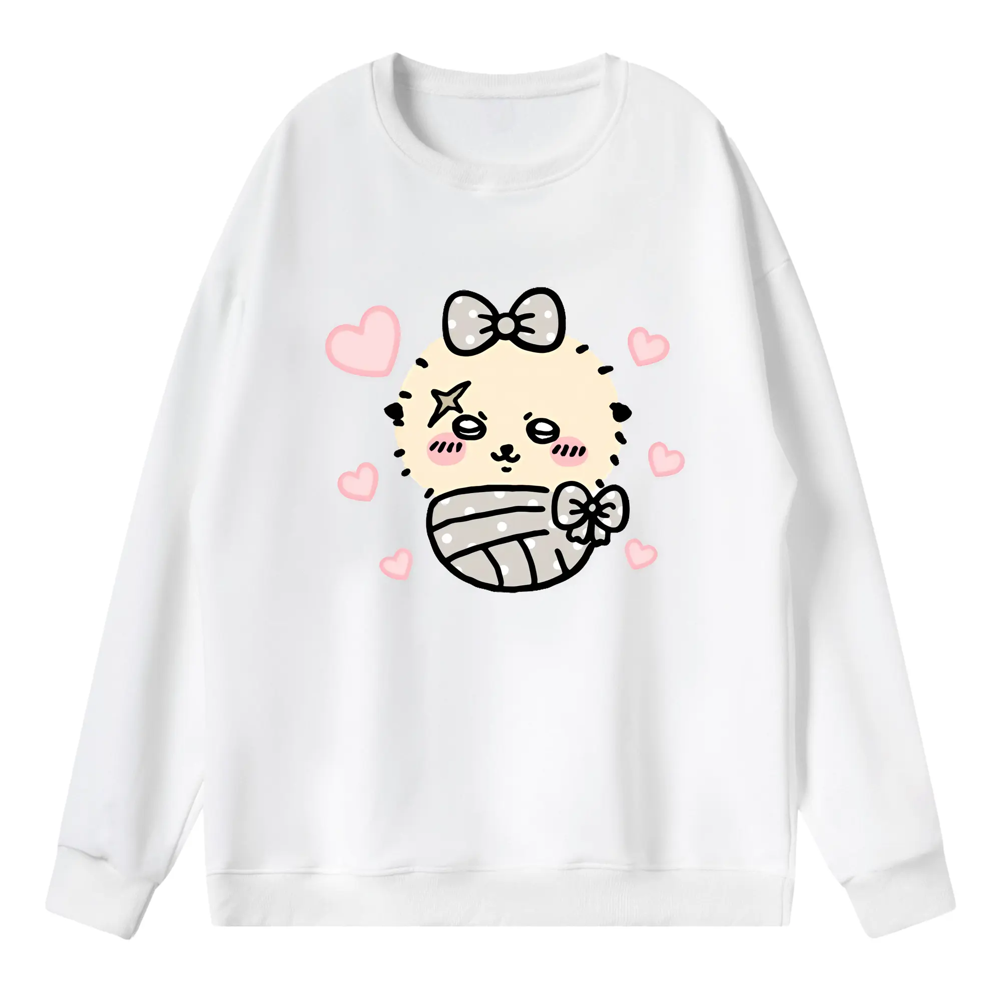 ちい が わ グッズ ラッコ - 薄手 クルーネック スウェット 裏毛260g · ポリエステル 春秋向け カジュアル 男女兼用 · トレーナー デイリー スポーツ 散歩に最適