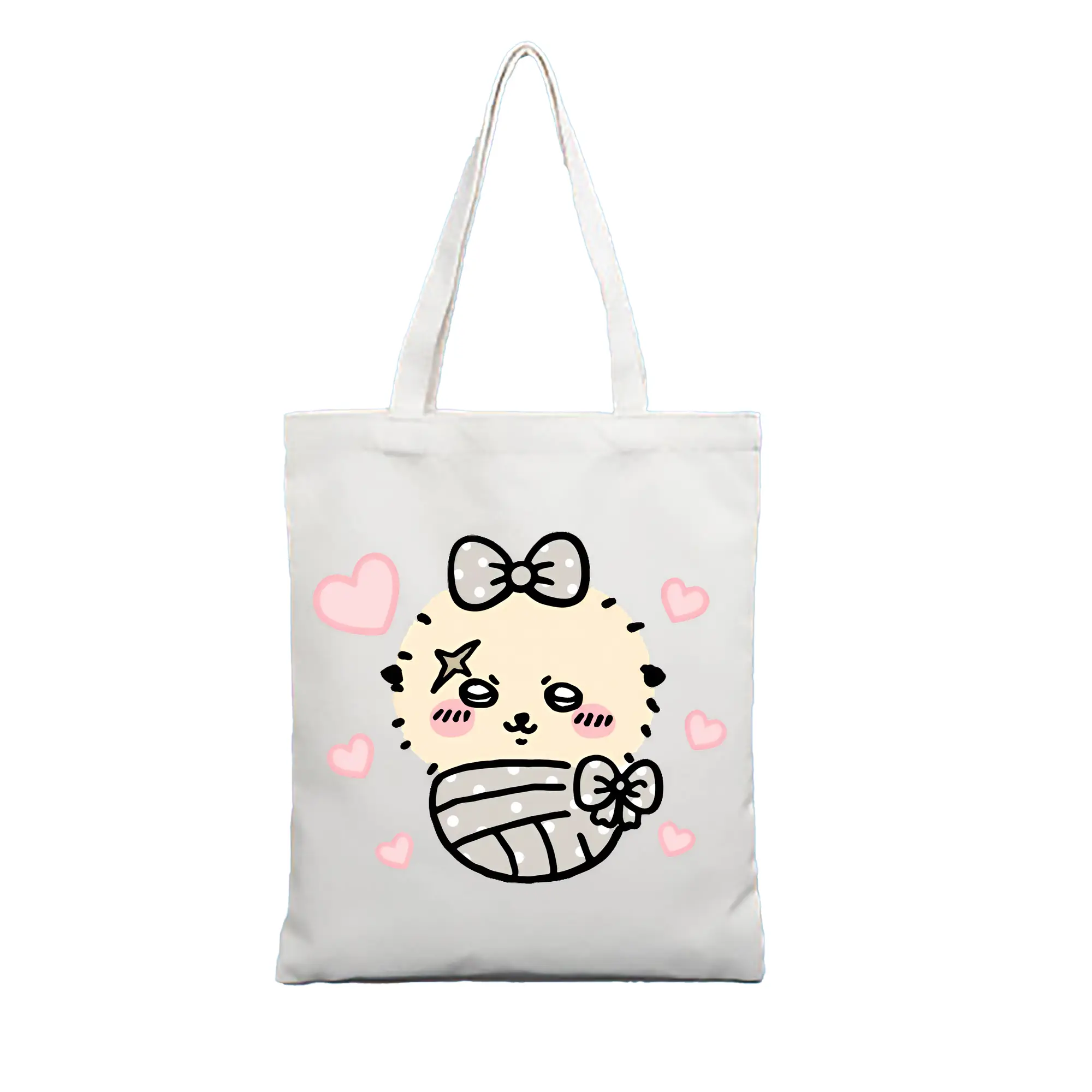 ちい が わ グッズ ラッコ - 縦型キャンバス手提げバッグ（トートバッグ） ・ キャンバス素材 ・ ショッピング用 ・ 軽量 丈夫 お手入れ簡単