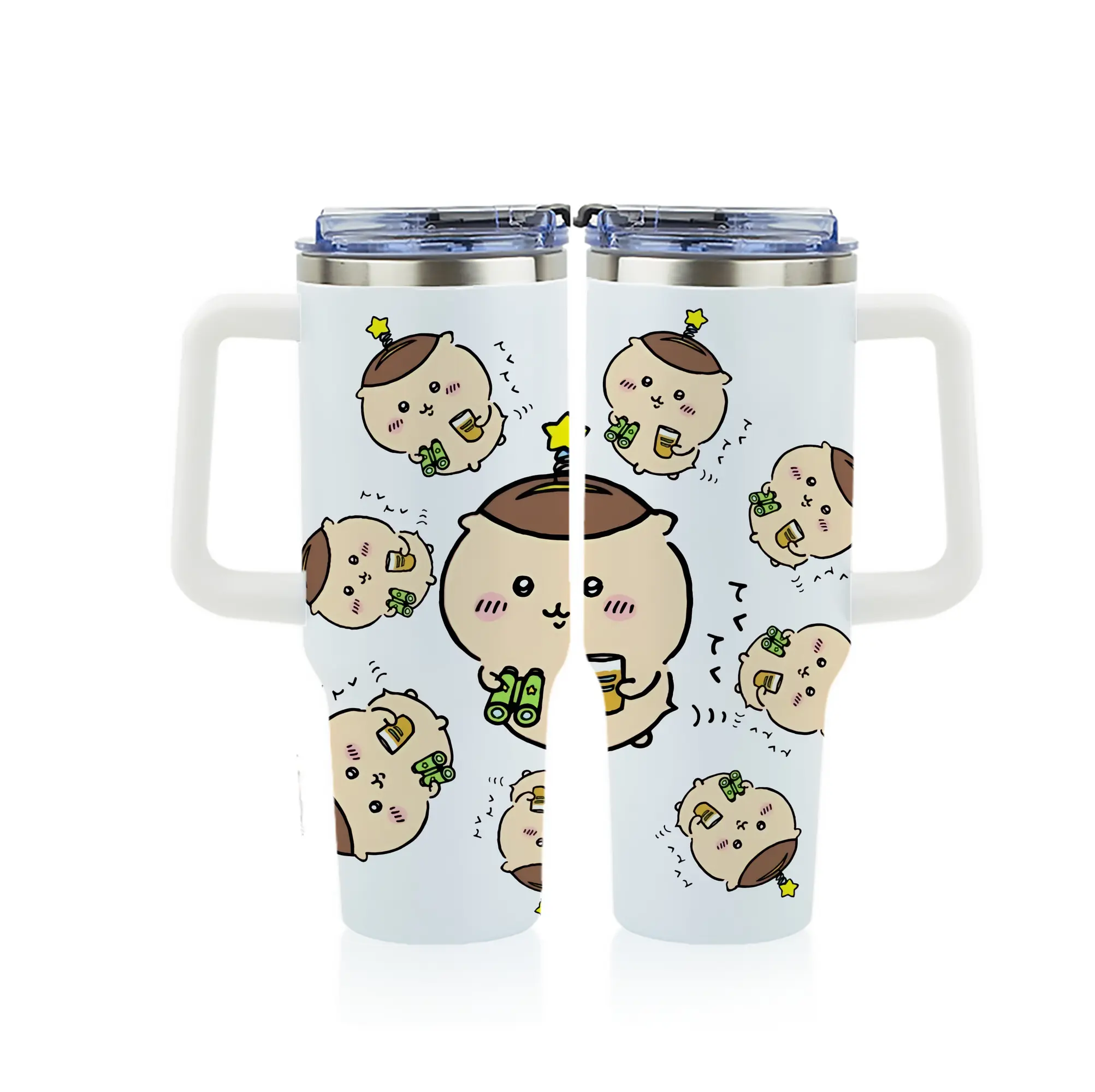 ちい が わ グッズ くりまんじゅう - 1200mL フルプリント車用タンブラー ・ 304ステンレス 内側 ・ 201ステンレス 外側 ・ 保温 保冷 ・ 通勤 ドライブ アウトドア用