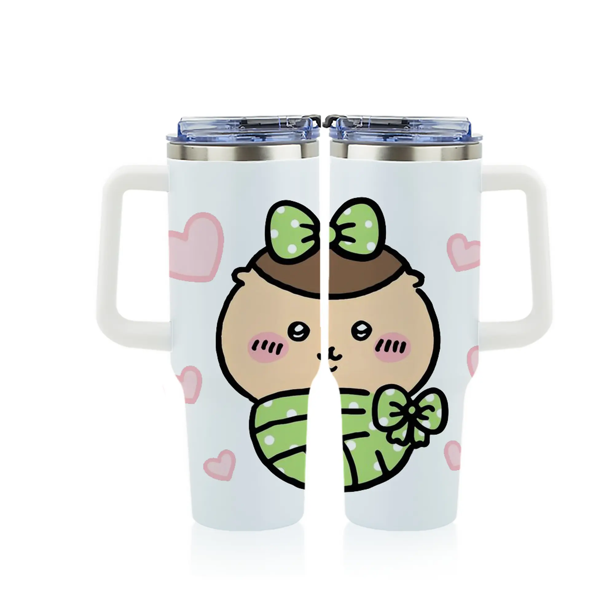 ちい が わ グッズ くりまんじゅう - 1200mL フルプリント車用タンブラー ・ 304ステンレス 内側 ・ 201ステンレス 外側 ・ 保温 保冷 ・ 通勤 ドライブ アウトドア用