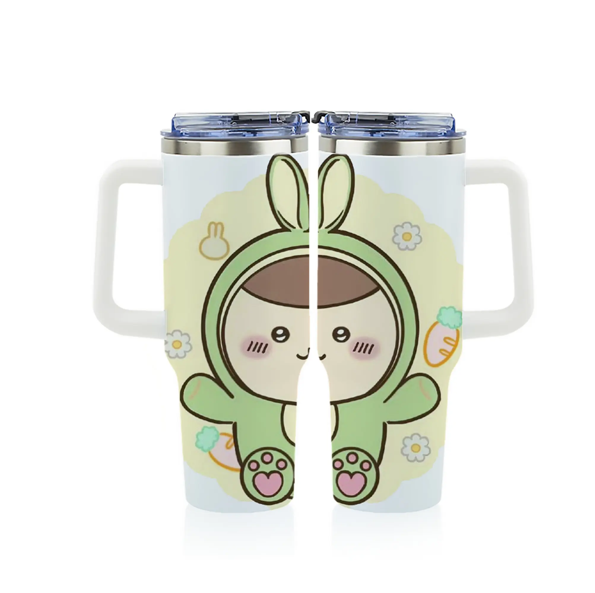 ちい が わ グッズ くりまんじゅう - 1200mL フルプリント車用タンブラー ・ 304ステンレス 内側 ・ 201ステンレス 外側 ・ 保温 保冷 ・ 通勤 ドライブ アウトドア用