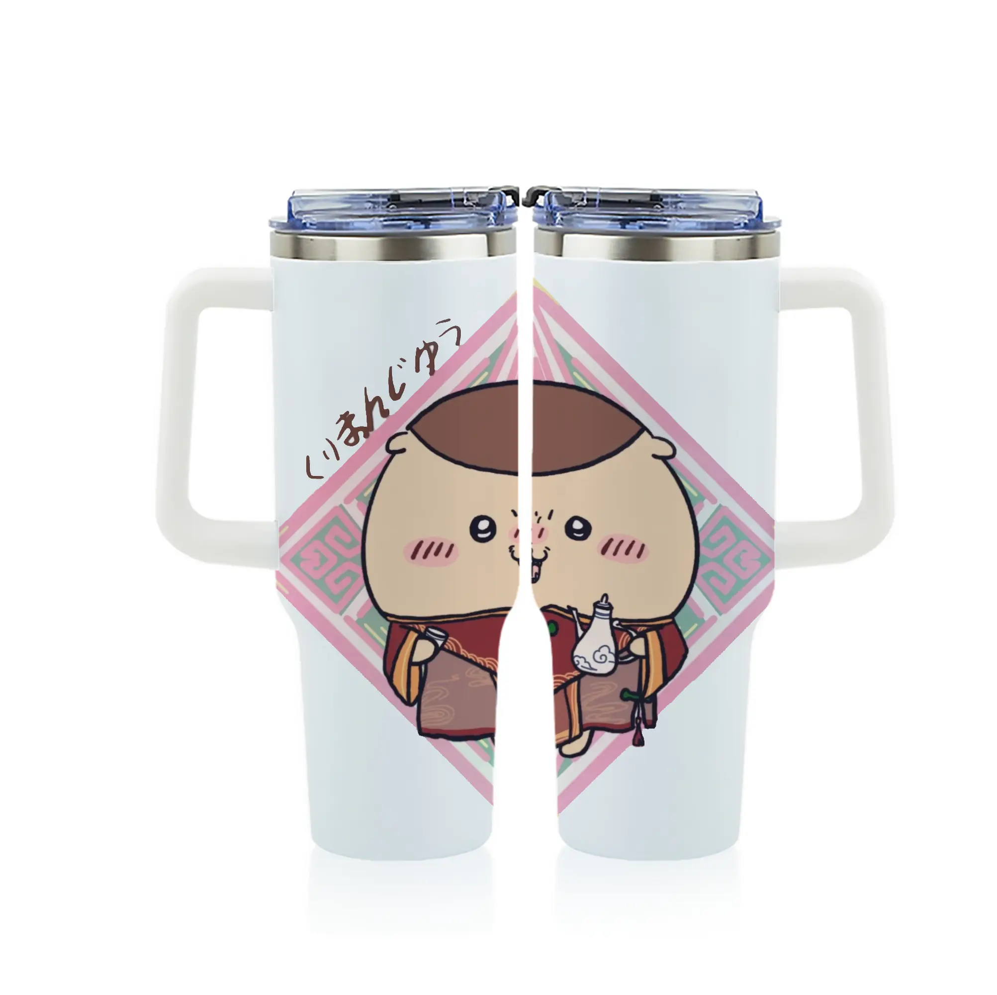 ちい が わ グッズ くりまんじゅう - 1200mL フルプリント車用タンブラー ・ 304ステンレス 内側 ・ 201ステンレス 外側 ・ 保温 保冷 ・ 通勤 ドライブ アウトドア用