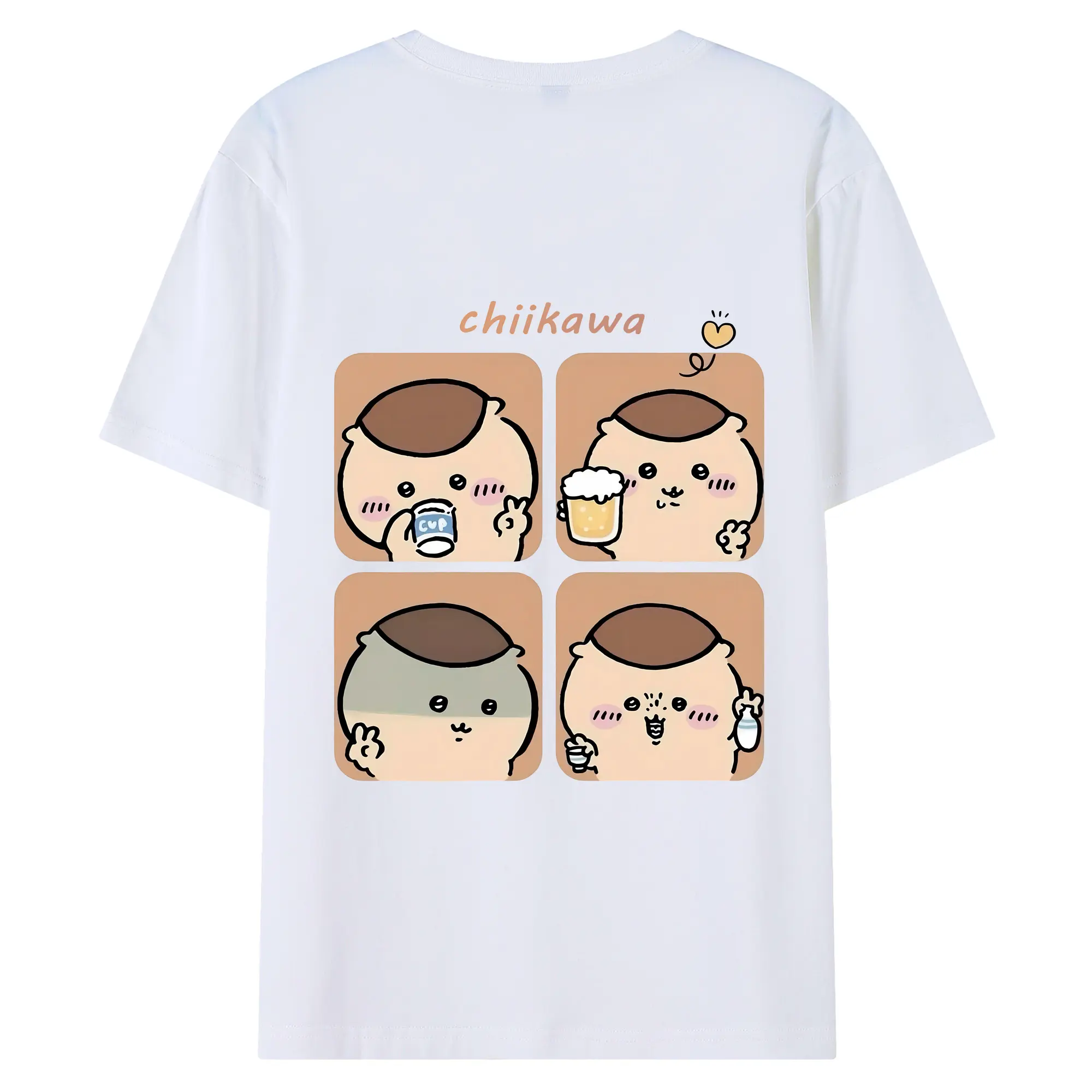 ちい が わ グッズ くりまんじゅう - 綿100％ 半袖Tシャツ ・ バックプリント ・ 快適 通気性 ・ 日常使い 散歩 スポーツ用