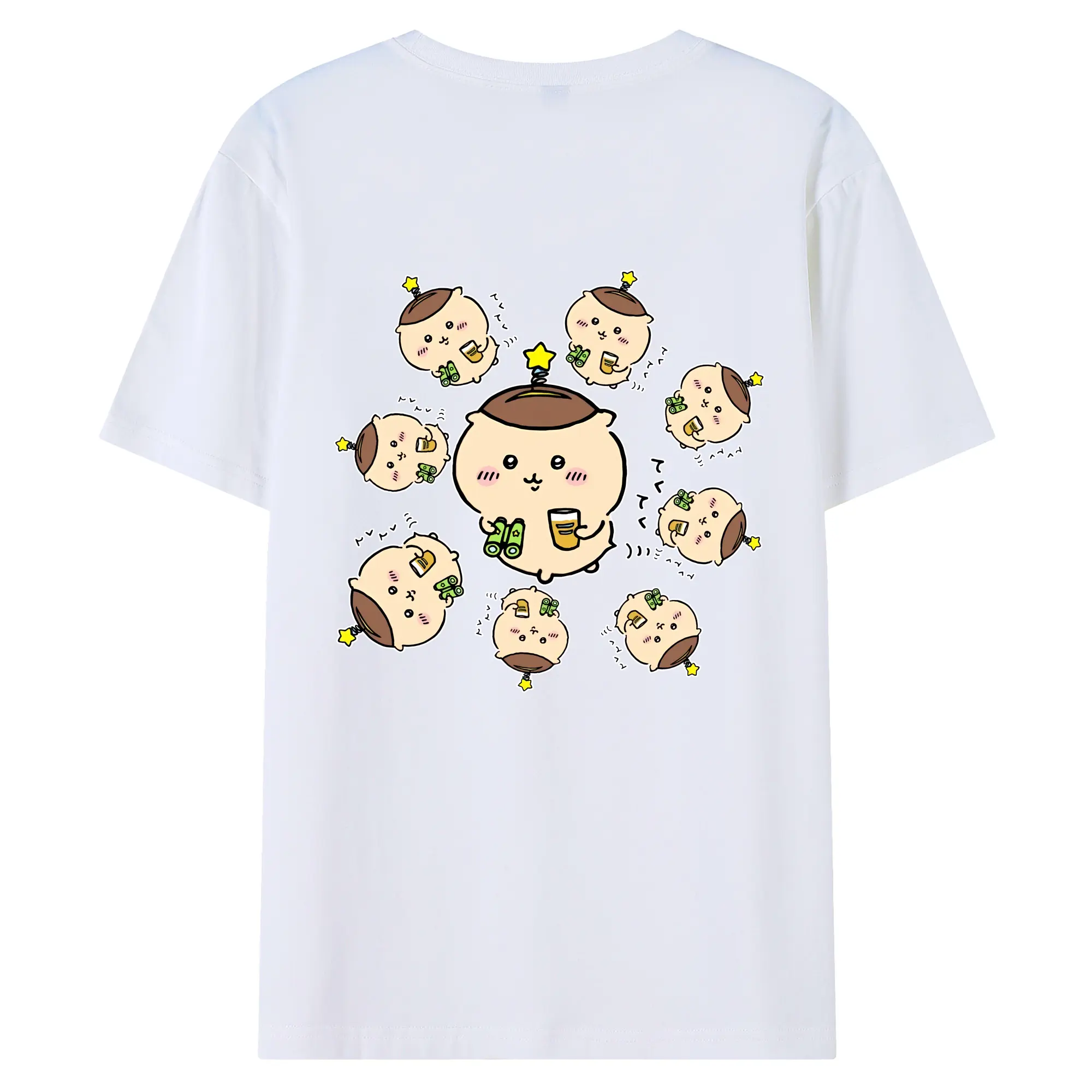 ちい が わ グッズ くりまんじゅう - 綿100％ 半袖Tシャツ ・ バックプリント ・ 快適 通気性 ・ 日常使い 散歩 スポーツ用