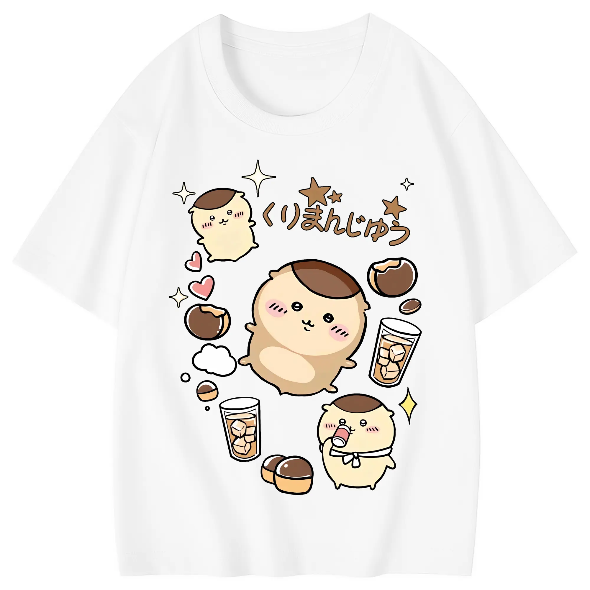 ちい が わ グッズ くりまんじゅう - 綿100％ キッズTシャツ ・ フロントプリント ・ 快適 通気性 ・ スポーツ カジュアル 散歩用