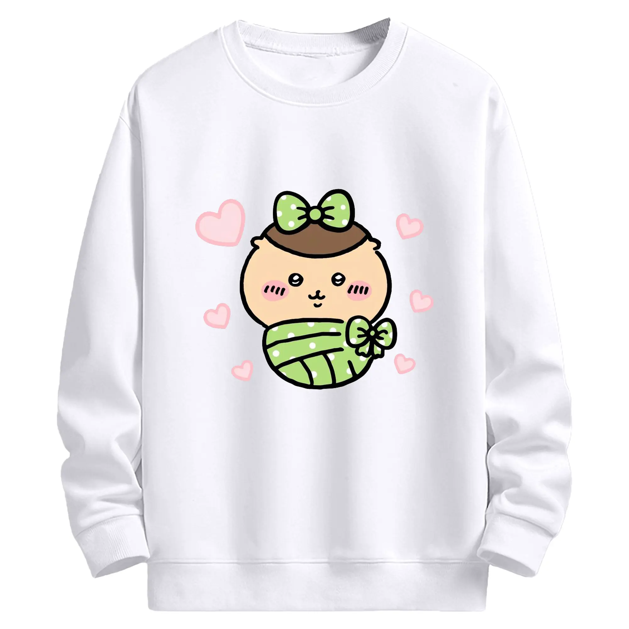 ちい が わ グッズ くりまんじゅう - 高品質 クルーネック スウェット ・ コットン59％ ポリエステル41％ ・ ユニセックス 長袖 トレーナー ・ カジュアル デイリー スポーツ 散歩用