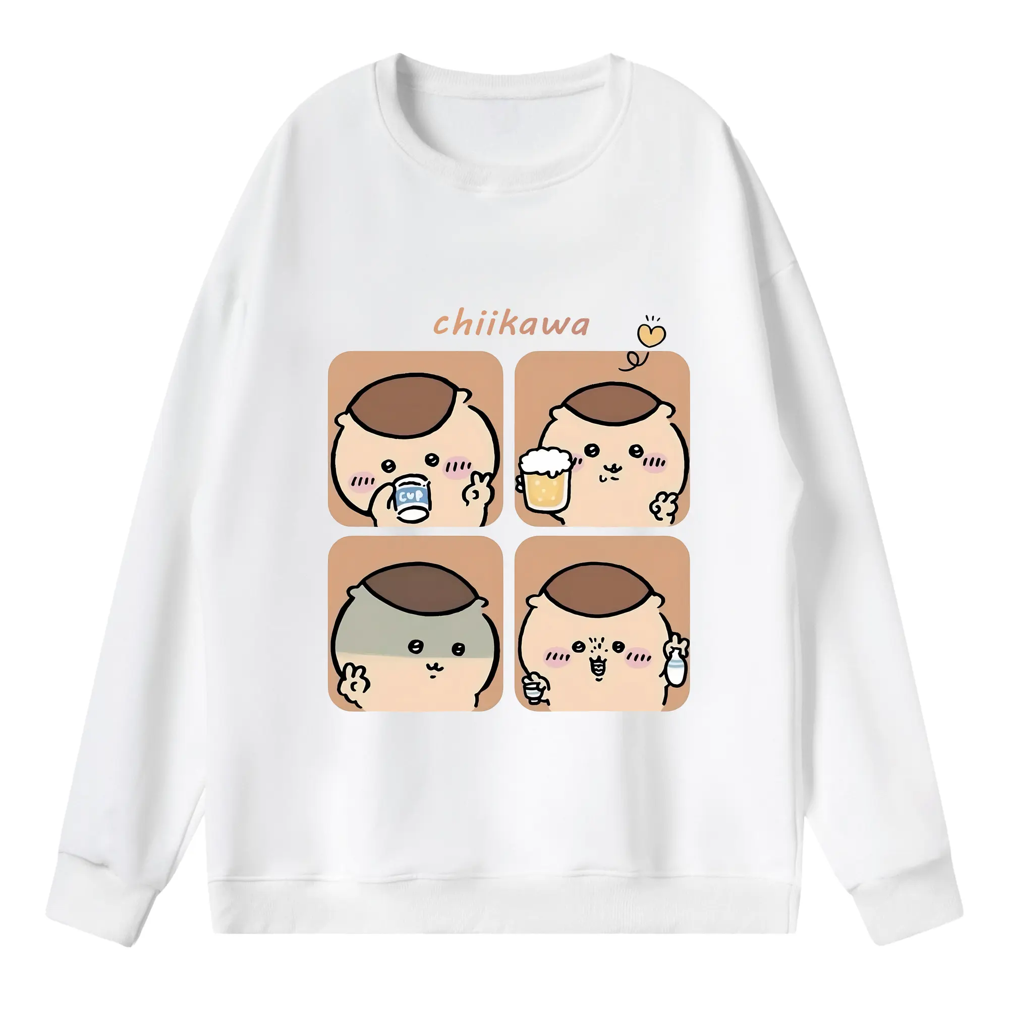 ちい が わ グッズ くりまんじゅう - 薄手 クルーネック スウェット 裏毛260g · ポリエステル 春秋向け カジュアル 男女兼用 · トレーナー デイリー スポーツ 散歩に最適