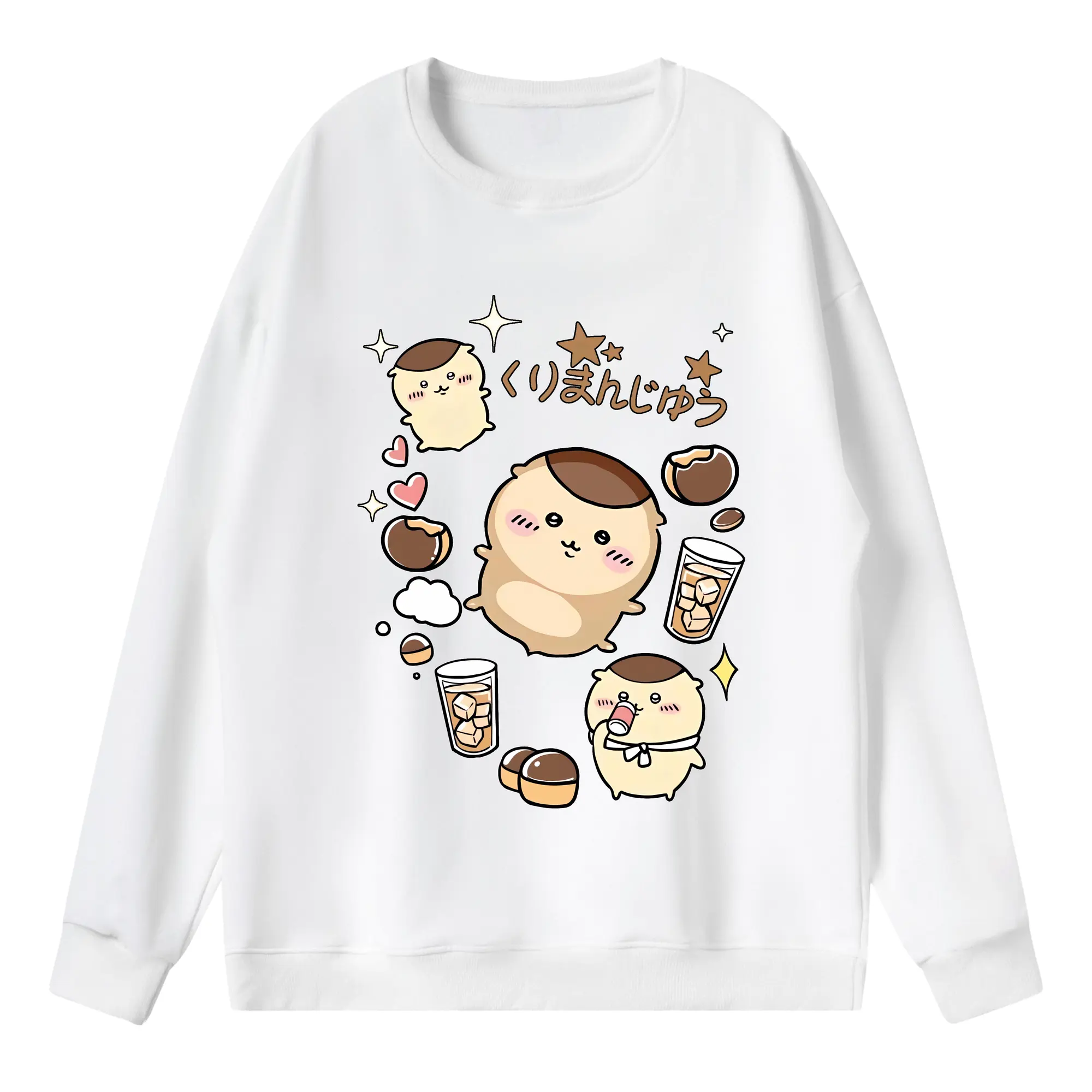 ちい が わ グッズ くりまんじゅう - 薄手 クルーネック スウェット 裏毛260g · ポリエステル 春秋向け カジュアル 男女兼用 · トレーナー デイリー スポーツ 散歩に最適