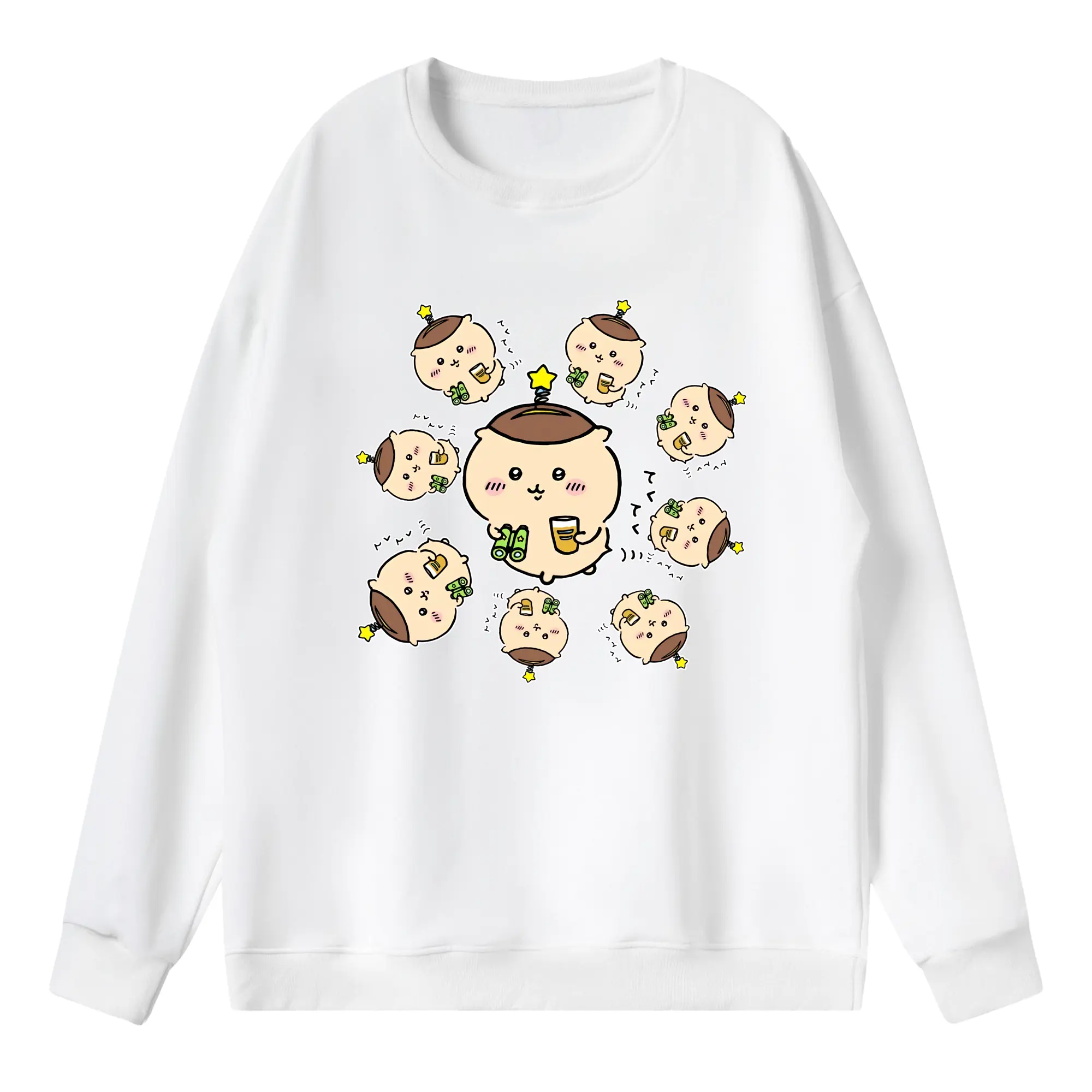 ちい が わ グッズ くりまんじゅう - 薄手 クルーネック スウェット 裏毛260g · ポリエステル 春秋向け カジュアル 男女兼用 · トレーナー デイリー スポーツ 散歩に最適