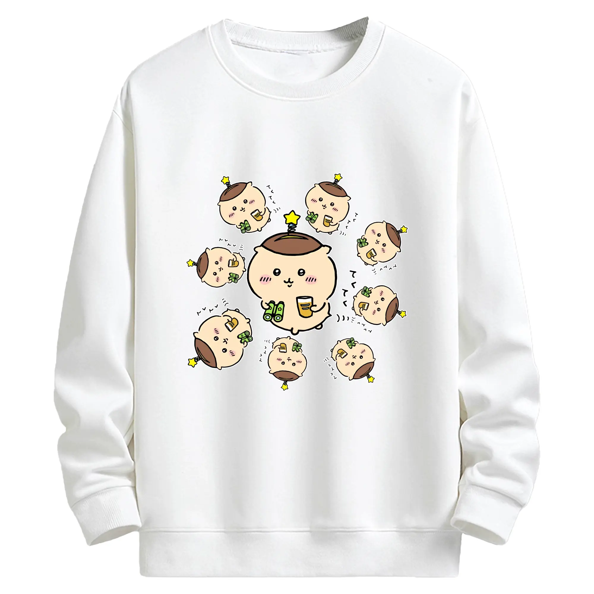 ちい が わ グッズ くりまんじゅう - キッズ クルーネックスウェットシャツ ・ フロントプリント ・ 綿80％ ポリエステル20％ ・ 快適 通学 スポーツ 日常使い お散歩用