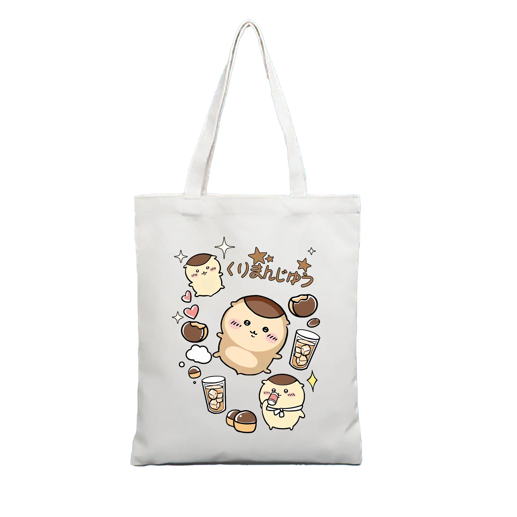 ちい が わ グッズ くりまんじゅう - 縦型キャンバス手提げバッグ（トートバッグ） ・ キャンバス素材 ・ ショッピング用 ・ 軽量 丈夫 お手入れ簡単