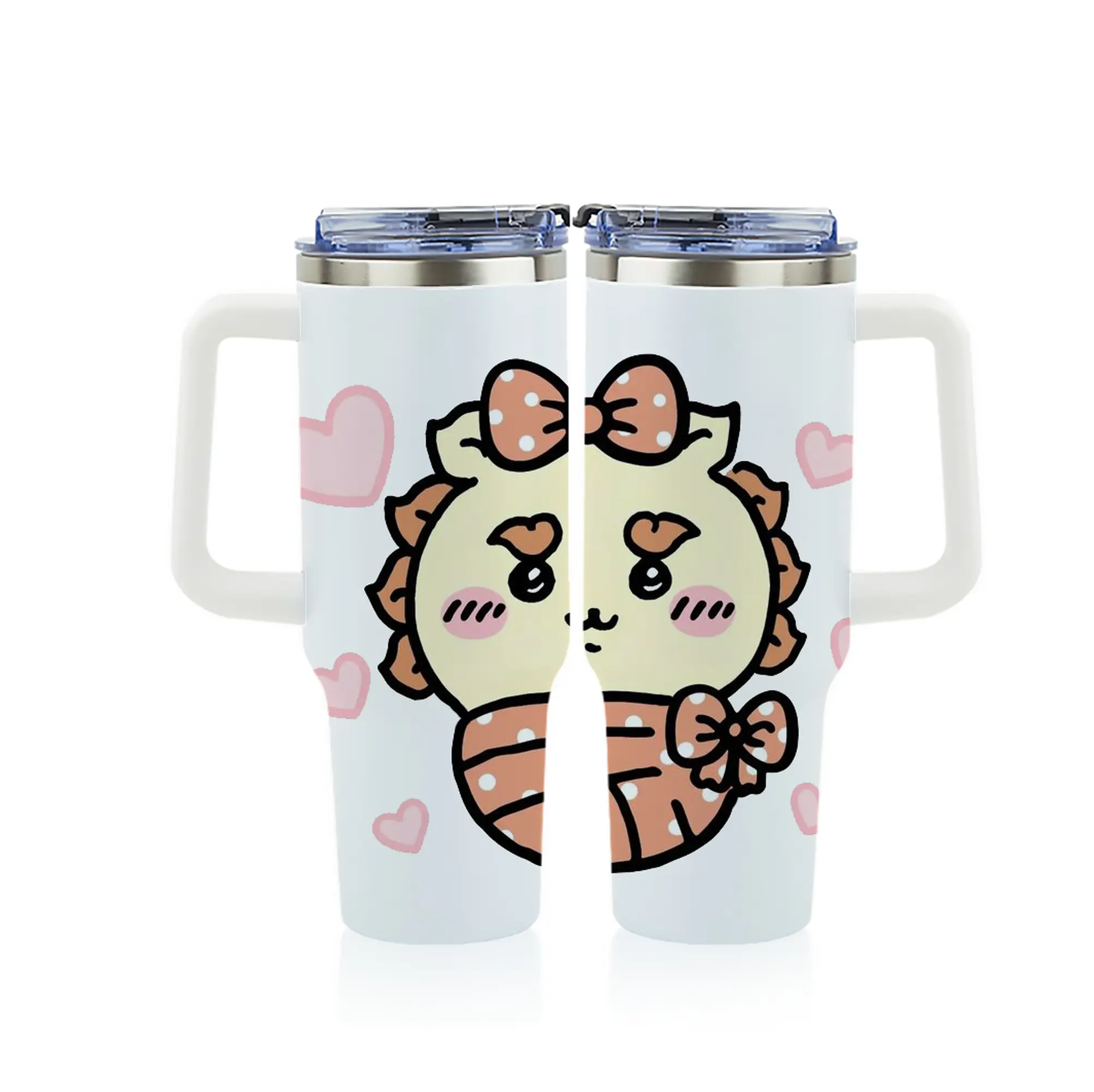 ちい が わ グッズ シーサー - 1200mL フルプリント車用タンブラー ・ 304ステンレス 内側 ・ 201ステンレス 外側 ・ 保温 保冷 ・ 通勤 ドライブ アウトドア用