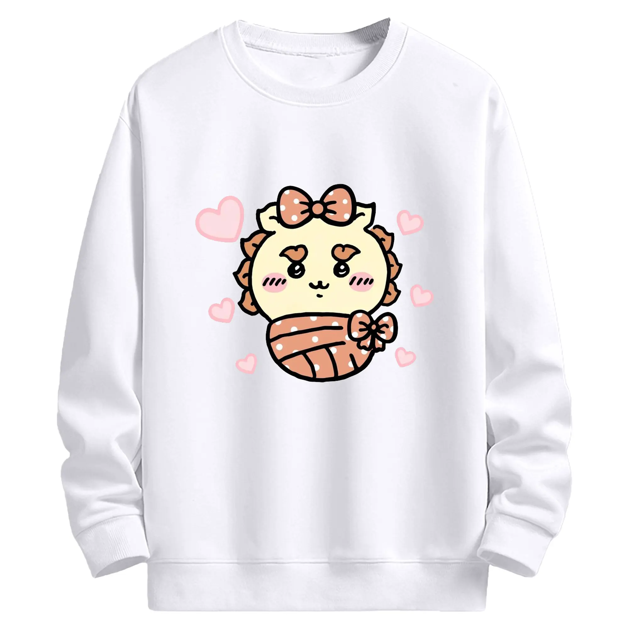 ちい が わ グッズ シーサー - 高品質 クルーネック スウェット ・ コットン59％ ポリエステル41％ ・ ユニセックス 長袖 トレーナー ・ カジュアル デイリー スポーツ 散歩用