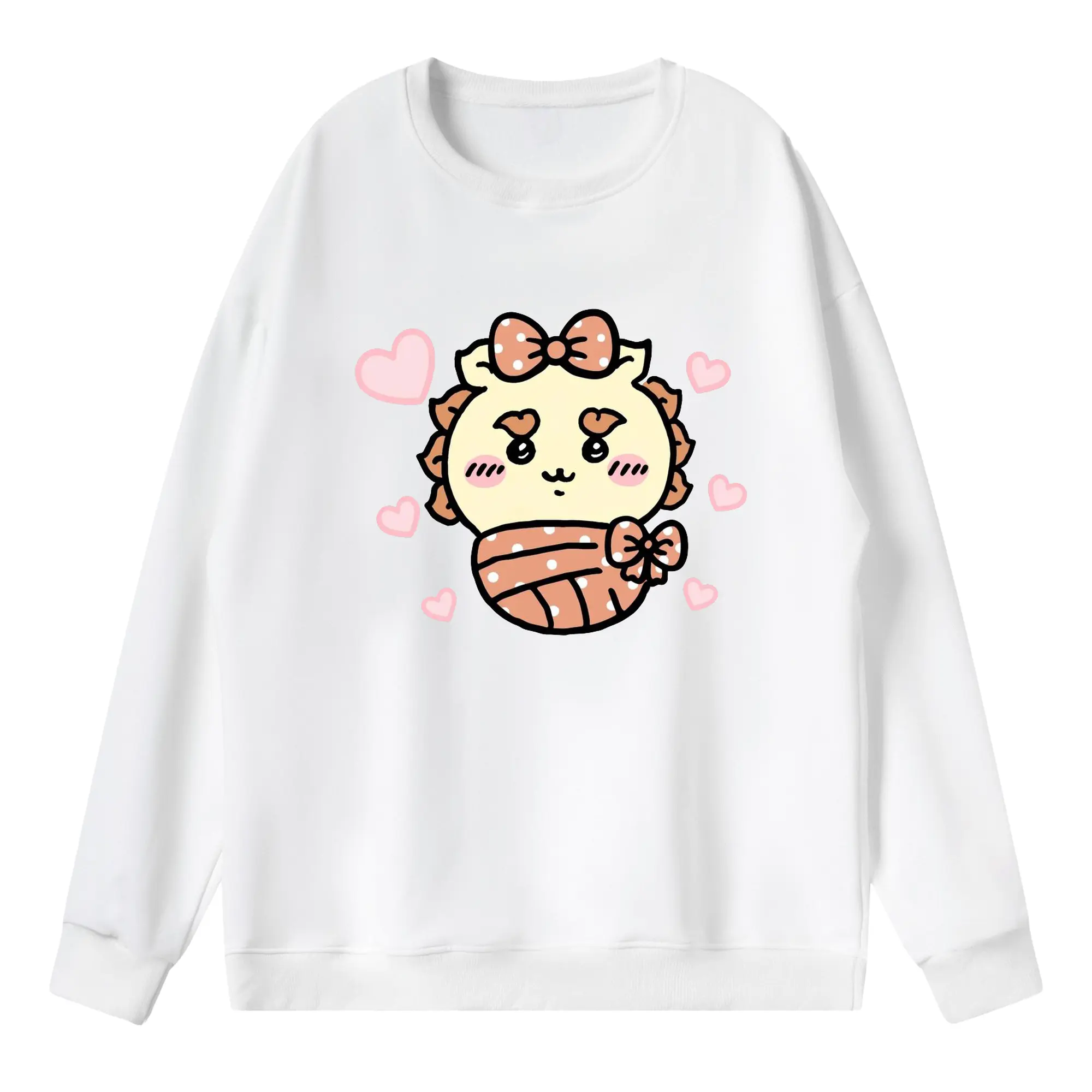 ちい が わ グッズ シーサー - 薄手 クルーネック スウェット 裏毛260g · ポリエステル 春秋向け カジュアル 男女兼用 · トレーナー デイリー スポーツ 散歩に最適