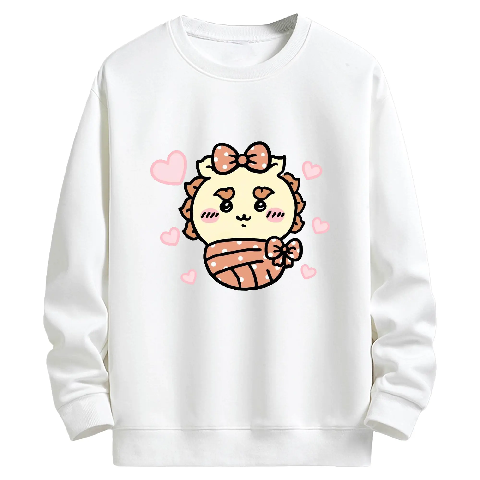 ちい が わ グッズ シーサー - キッズ クルーネックスウェットシャツ ・ フロントプリント ・ 綿80％ ポリエステル20％ ・ 快適 通学 スポーツ 日常使い お散歩用