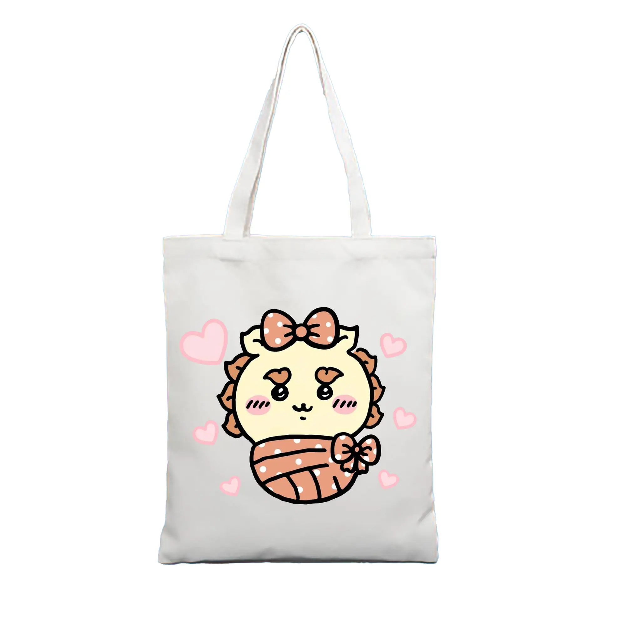 ちい が わ グッズ シーサー - 縦型キャンバス手提げバッグ（トートバッグ） ・ キャンバス素材 ・ ショッピング用 ・ 軽量 丈夫 お手入れ簡単