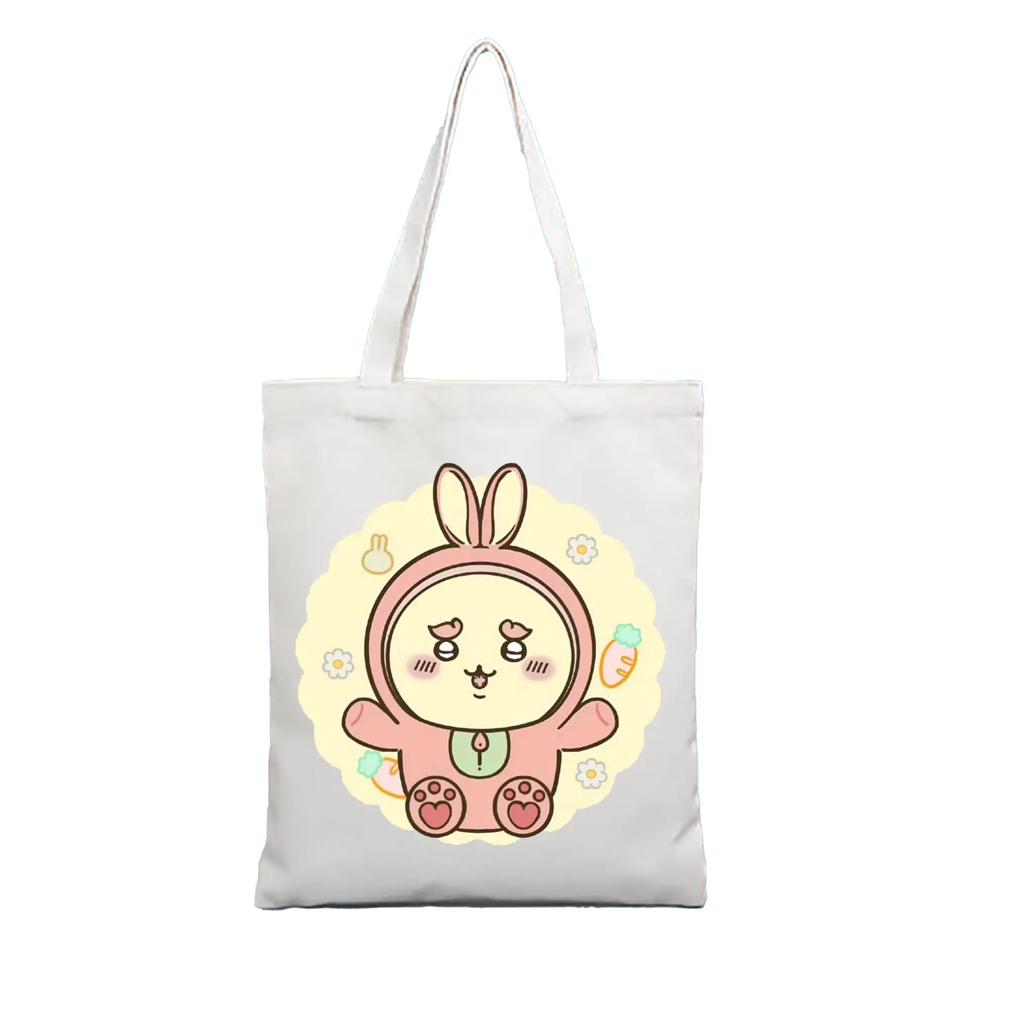 ちい が わ グッズ シーサー - 縦型キャンバス手提げバッグ（トートバッグ） ・ キャンバス素材 ・ ショッピング用 ・ 軽量 丈夫 お手入れ簡単