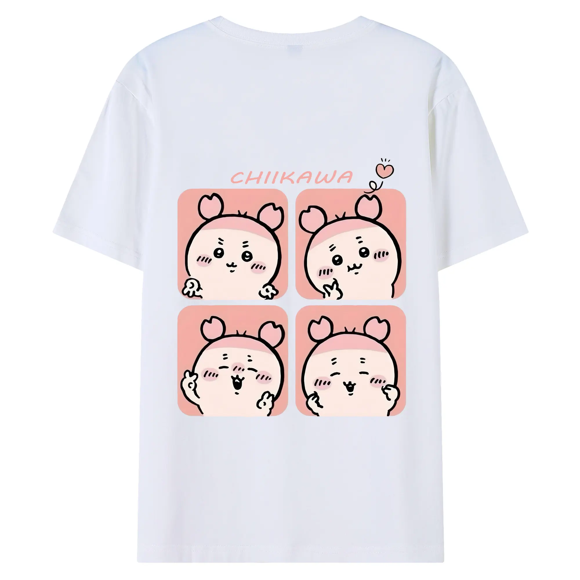 ちい が わ グッズ かに - 綿100％ 半袖Tシャツ ・ バックプリント ・ 快適 通気性 ・ 日常使い 散歩 スポーツ用