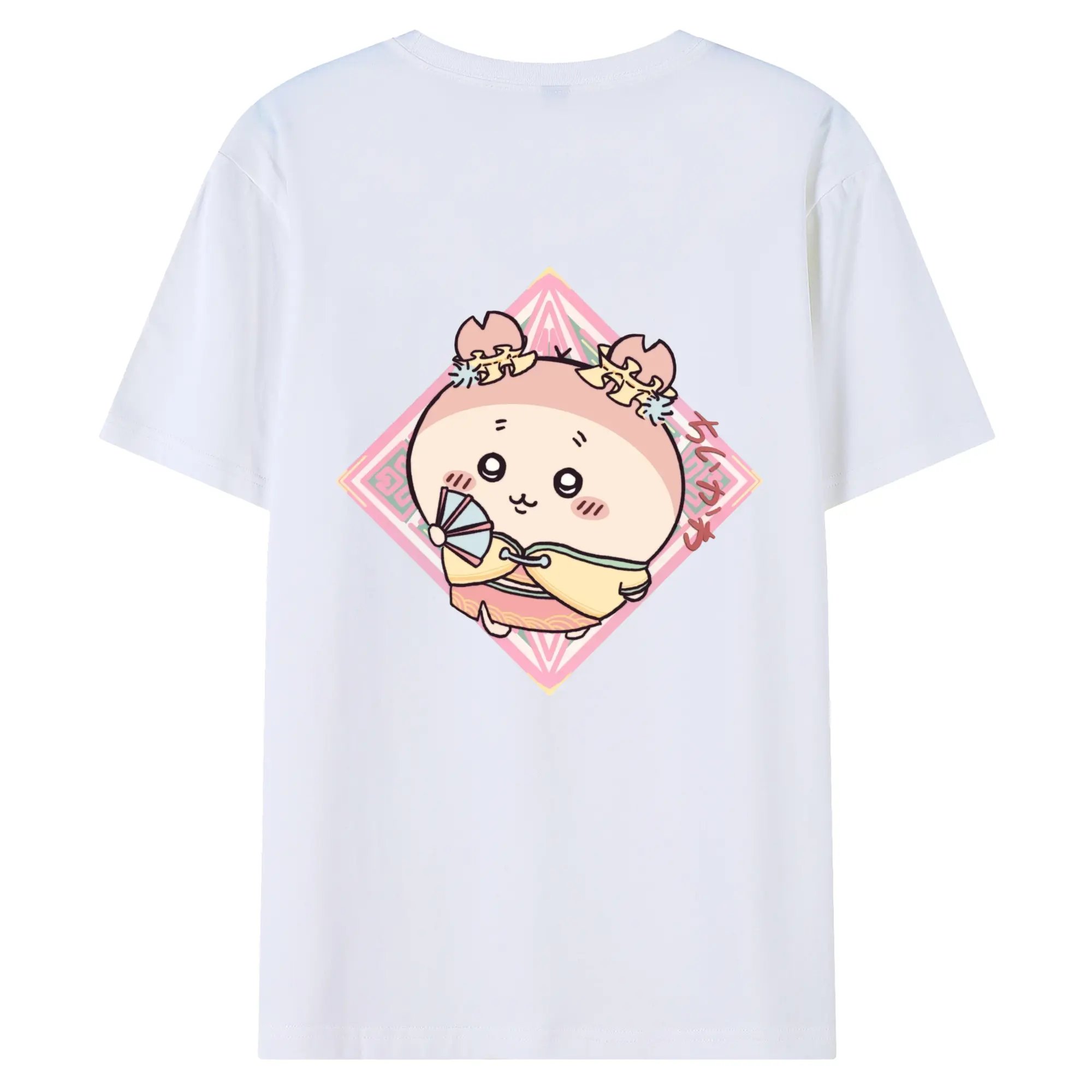 ちい が わ グッズ かに - 綿100％ 半袖Tシャツ ・ バックプリント ・ 快適 通気性 ・ 日常使い 散歩 スポーツ用