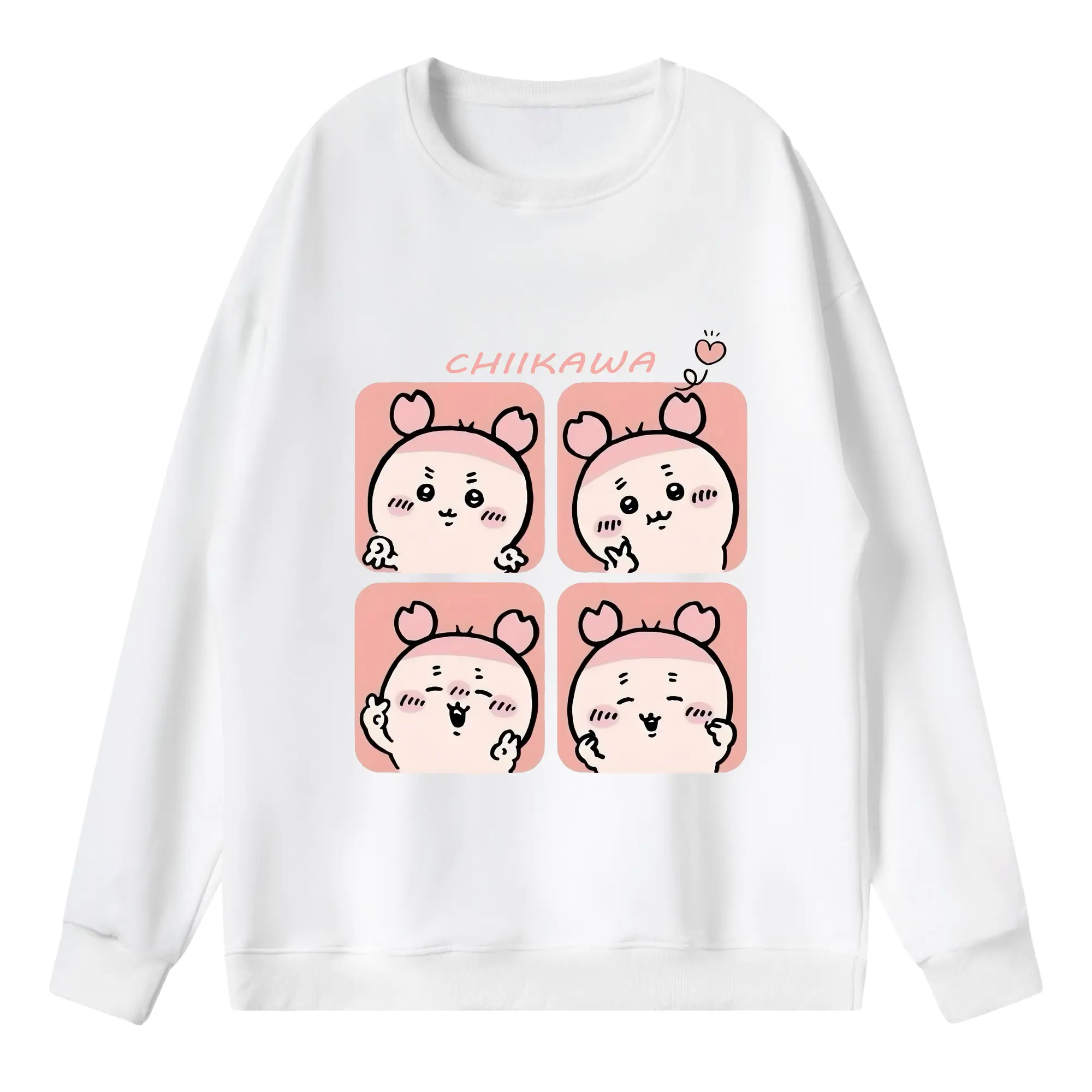 ちい が わ グッズ かに - 薄手 クルーネック スウェット 裏毛260g · ポリエステル 春秋向け カジュアル 男女兼用 · トレーナー デイリー スポーツ 散歩に最適