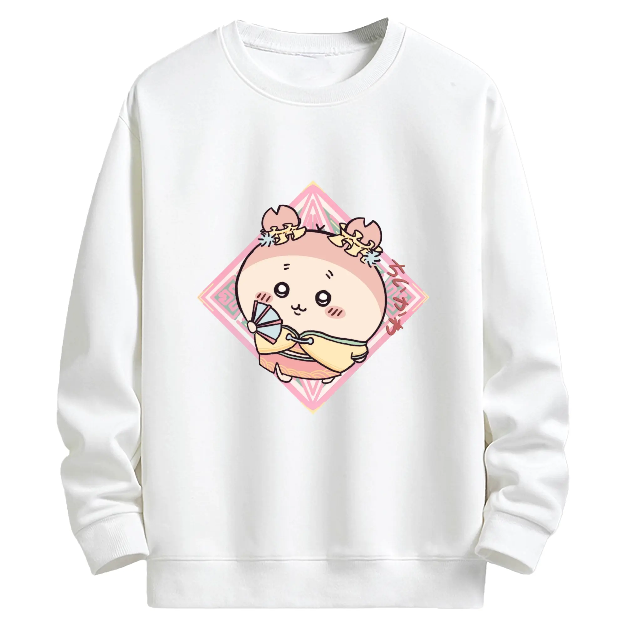 ちい が わ グッズ かに - キッズ クルーネックスウェットシャツ ・ フロントプリント ・ 綿80％ ポリエステル20％ ・ 快適 通学 スポーツ 日常使い お散歩用