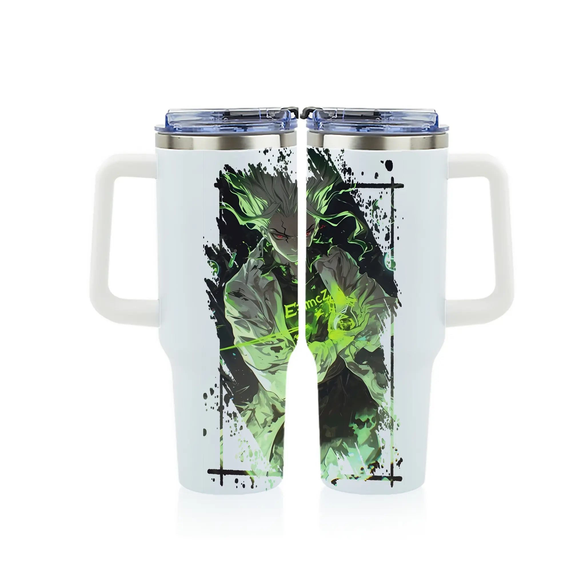 ドクターストーン グッズ,石神千空 - 1200mL フルプリント車用タンブラー ・ 304ステンレス 内側 ・ 201ステンレス 外側 ・ 保温 保冷 ・ 通勤 ドライブ アウトドア用