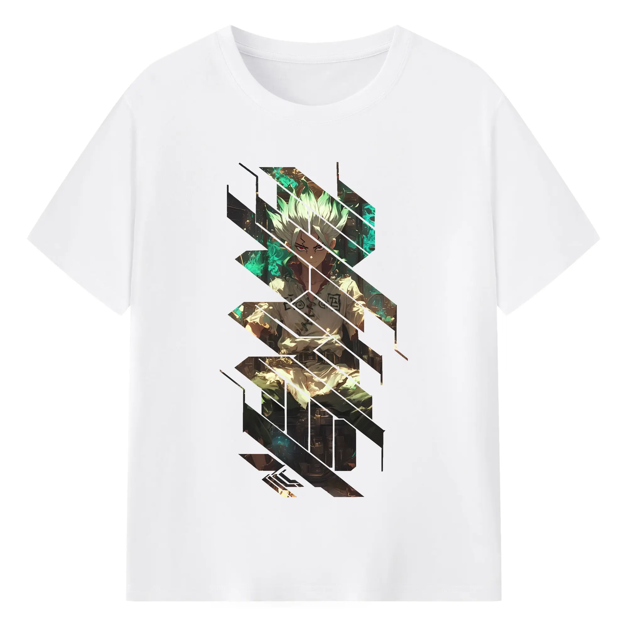 ドクターストーン グッズ,石神千空 - 綿100％ 半袖Tシャツ ・ フロントプリント ・ 快適 通気性 ・ 日常使い 散歩 スポーツ用