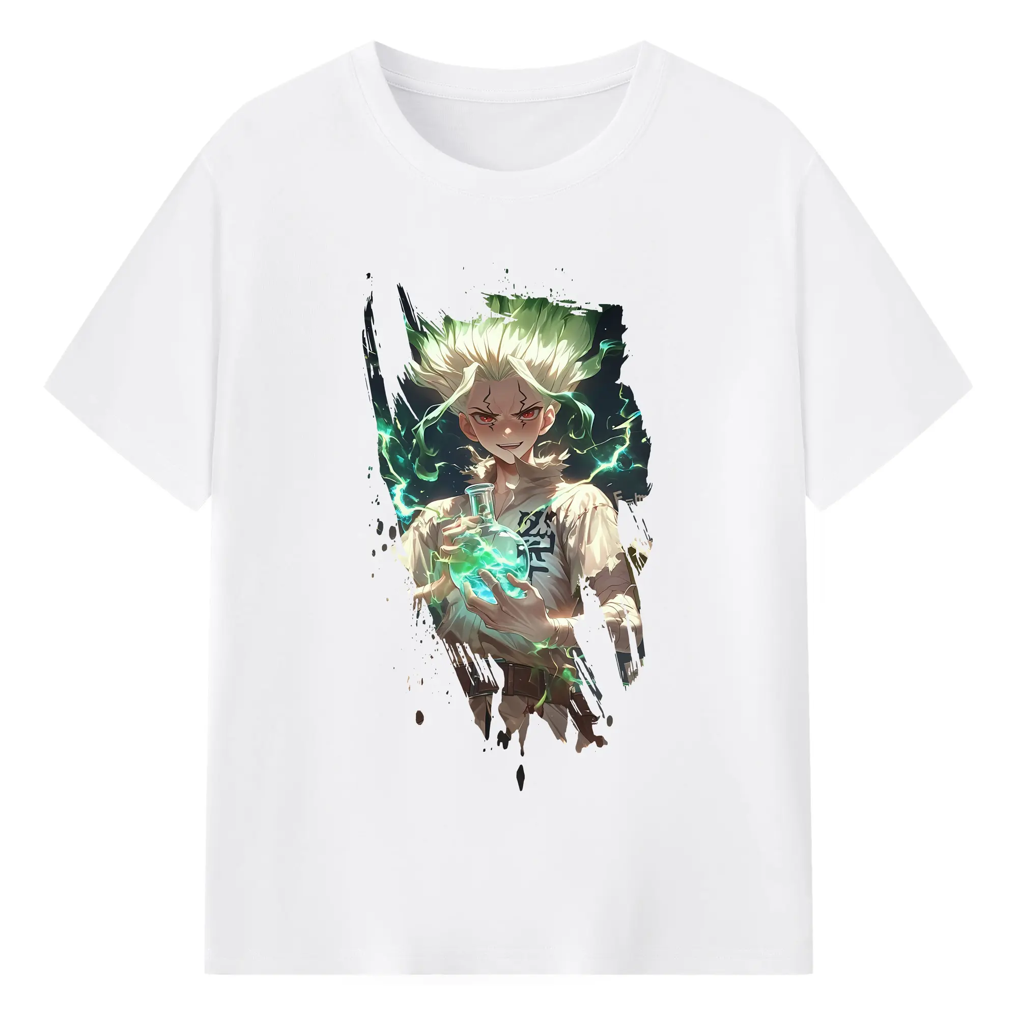 ドクターストーン グッズ,石神千空 - 綿100％ 半袖Tシャツ ・ フロントプリント ・ 快適 通気性 ・ 日常使い 散歩 スポーツ用