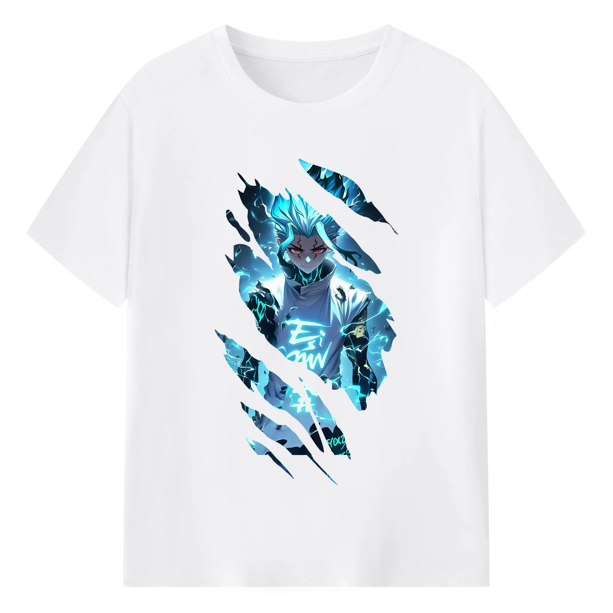 ドクターストーン グッズ,石神千空 - 綿100％ 半袖Tシャツ ・ フロントプリント ・ 快適 通気性 ・ 日常使い 散歩 スポーツ用