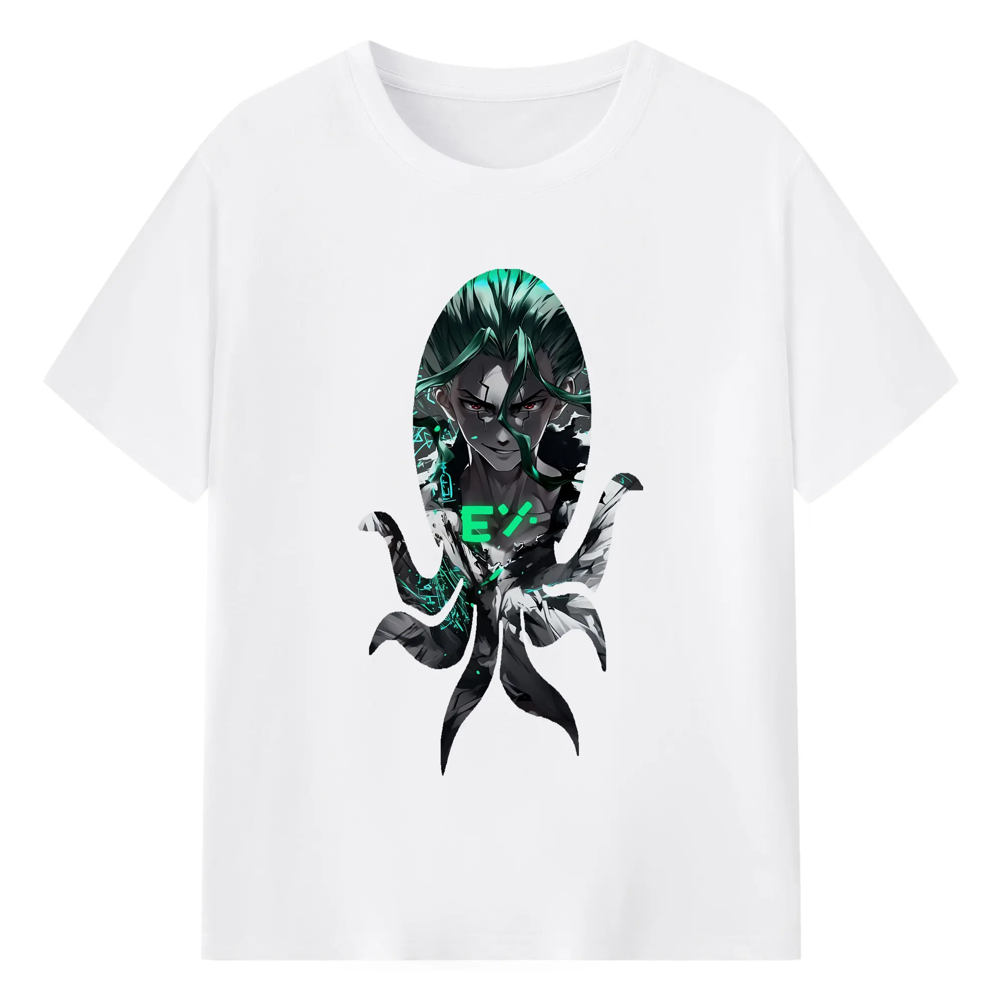 ドクターストーン グッズ,石神千空 - 綿100％ 半袖Tシャツ ・ フロントプリント ・ 快適 通気性 ・ 日常使い 散歩 スポーツ用