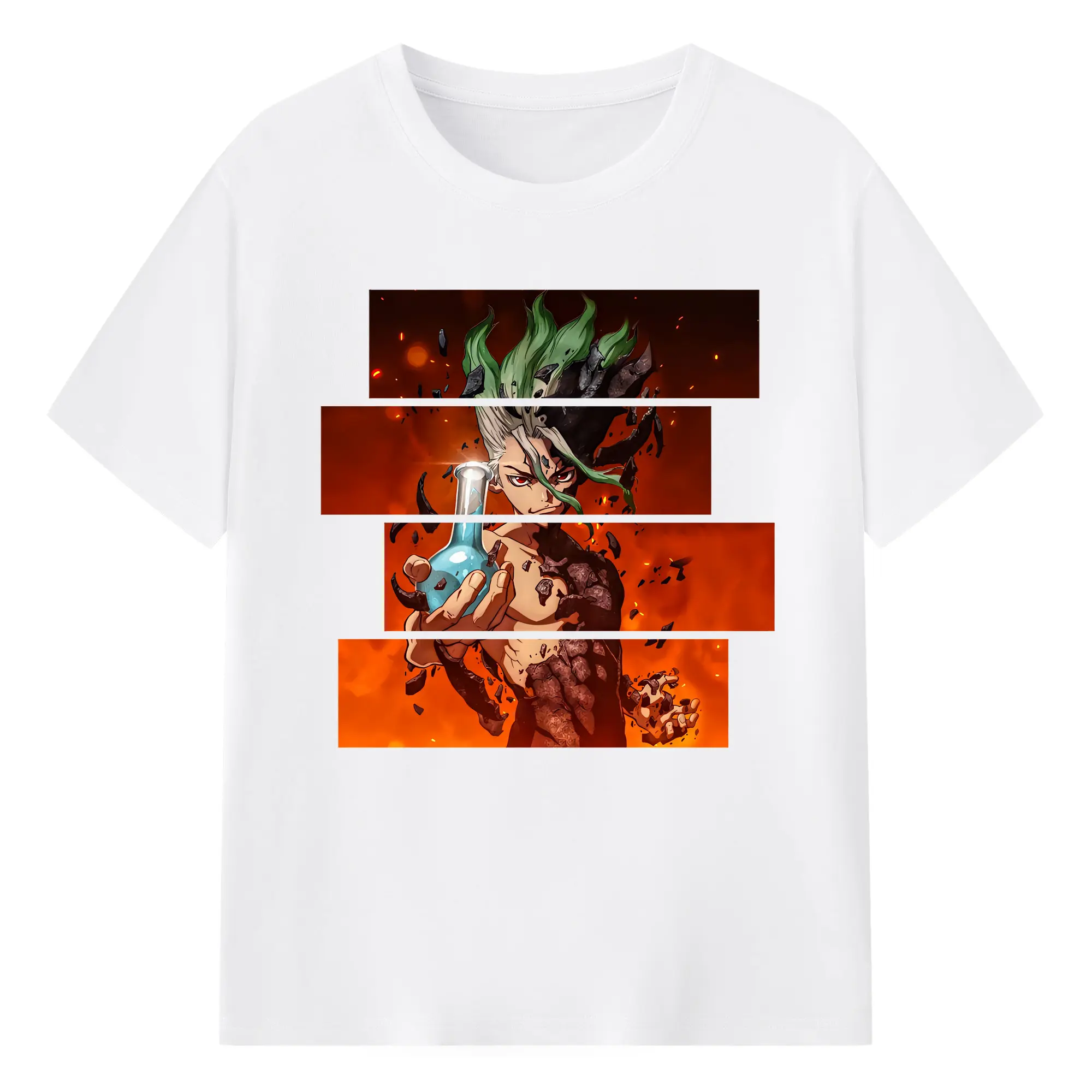 ドクターストーン グッズ,石神千空 - 綿100％ 半袖Tシャツ ・ フロントプリント ・ 快適 通気性 ・ 日常使い 散歩 スポーツ用