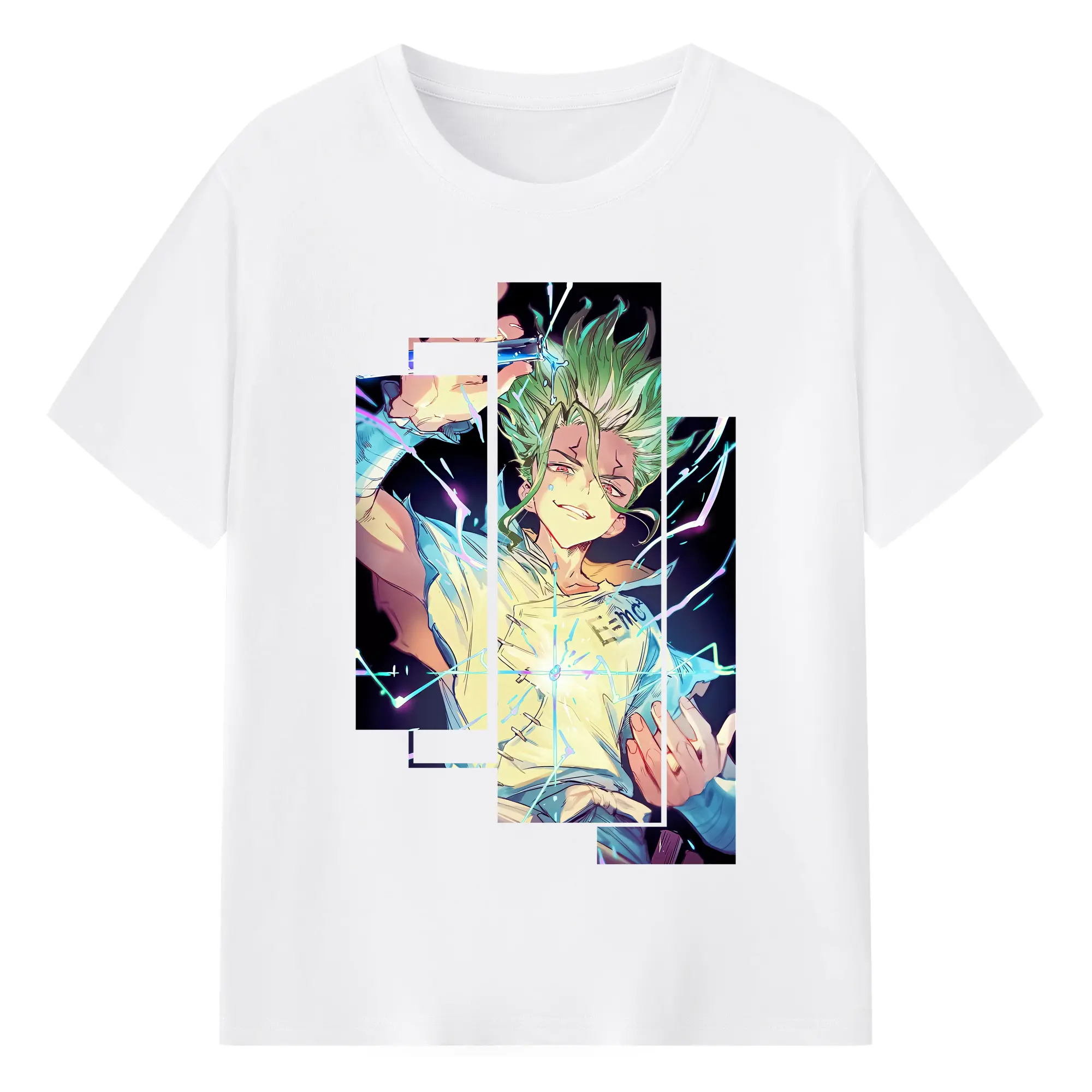 ドクターストーン グッズ,石神千空 - 綿100％ 半袖Tシャツ ・ フロントプリント ・ 快適 通気性 ・ 日常使い 散歩 スポーツ用