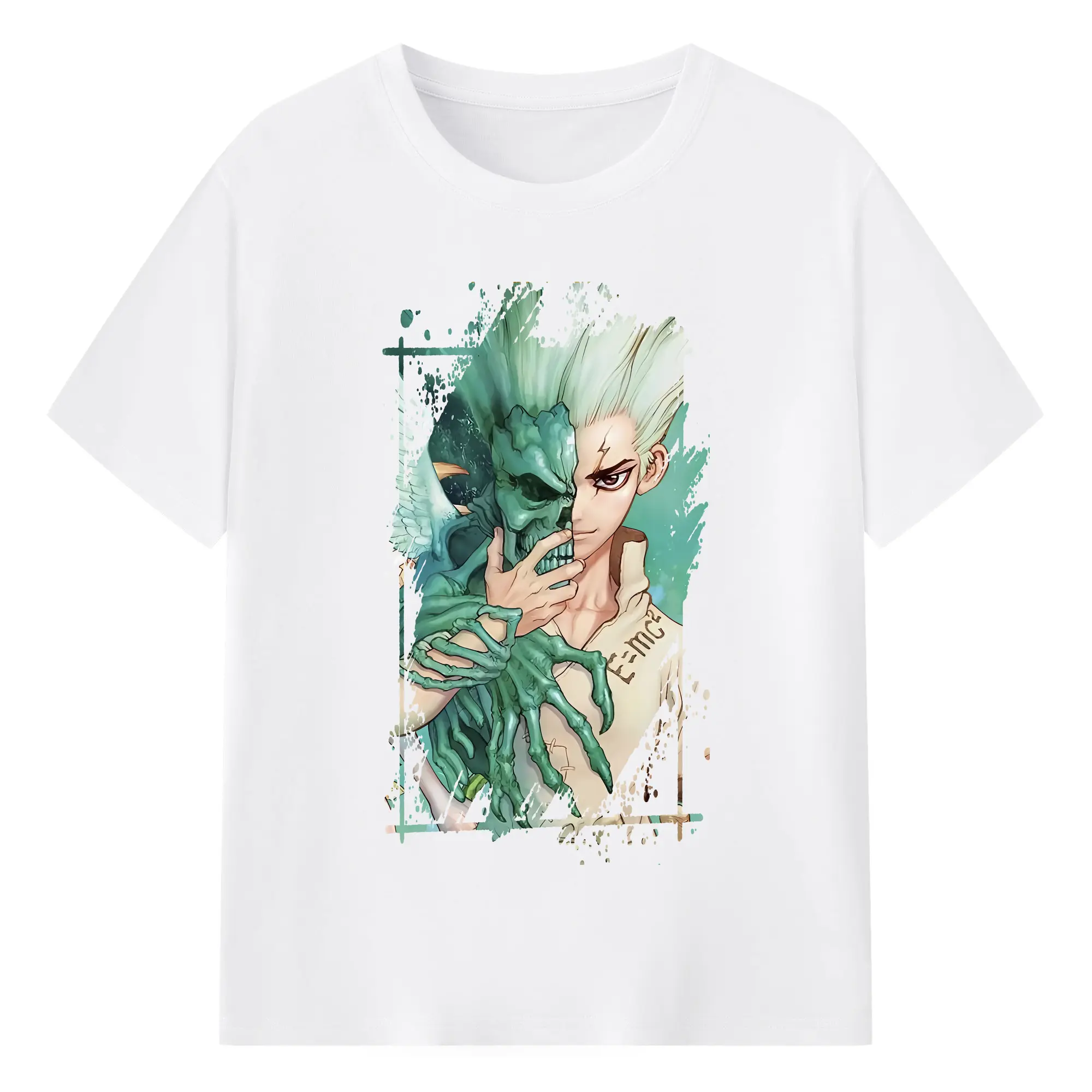 ドクターストーン グッズ,石神千空 - 綿100％ 半袖Tシャツ ・ フロントプリント ・ 快適 通気性 ・ 日常使い 散歩 スポーツ用