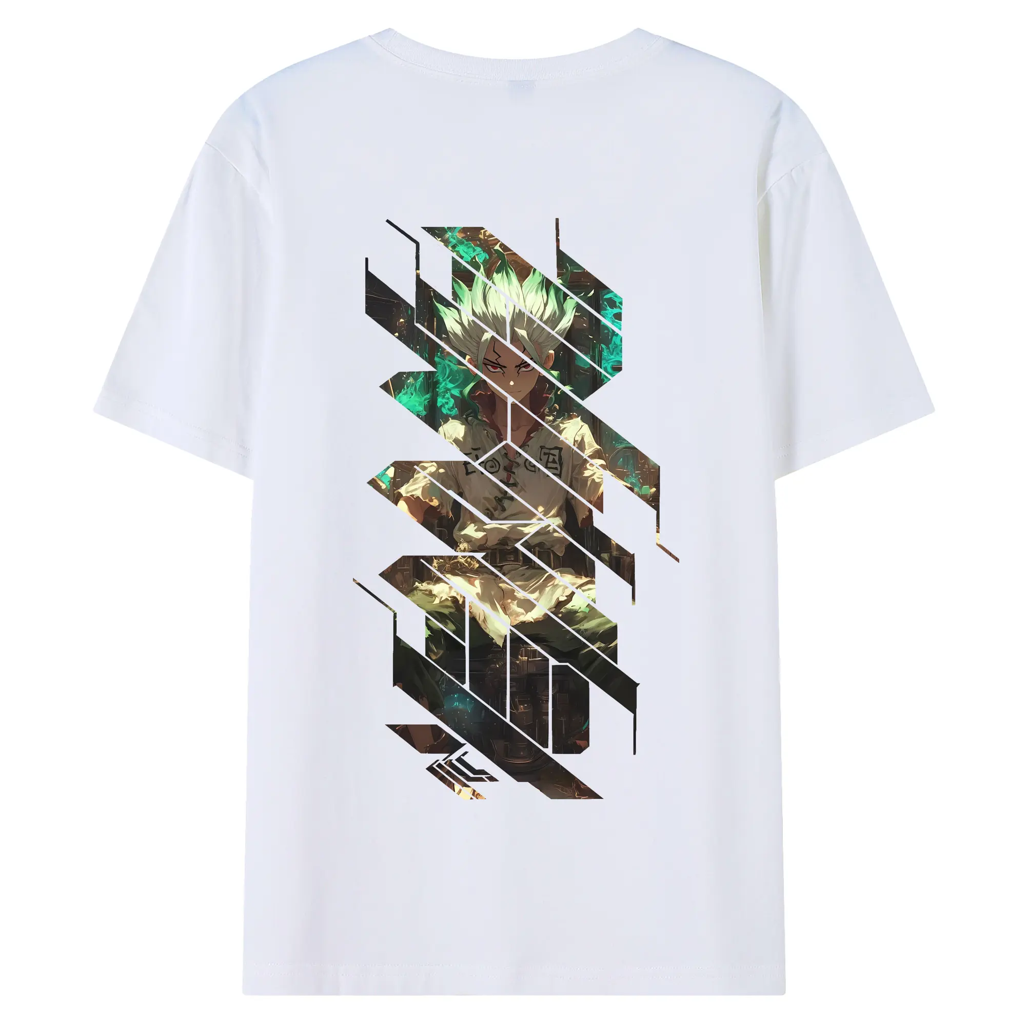 ドクターストーン グッズ,石神千空 - 綿100％ 半袖Tシャツ ・ バックプリント ・ 快適 通気性 ・ 日常使い 散歩 スポーツ用